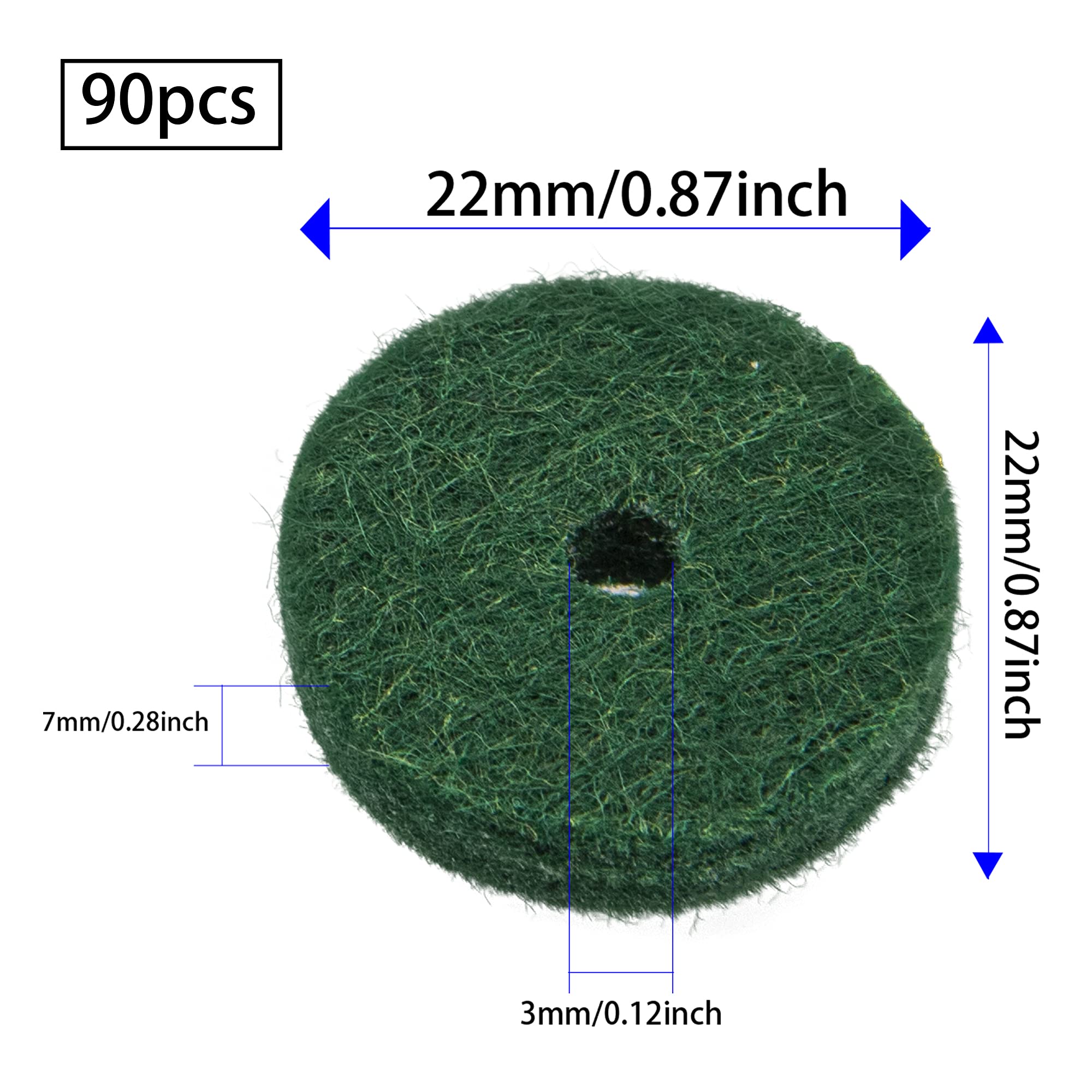 90Pcs Yootones Piano Felt Pads Accessory Washers Cushion Compatible With Keyboard Balance Front Rail Regulating Repair Parts Rep