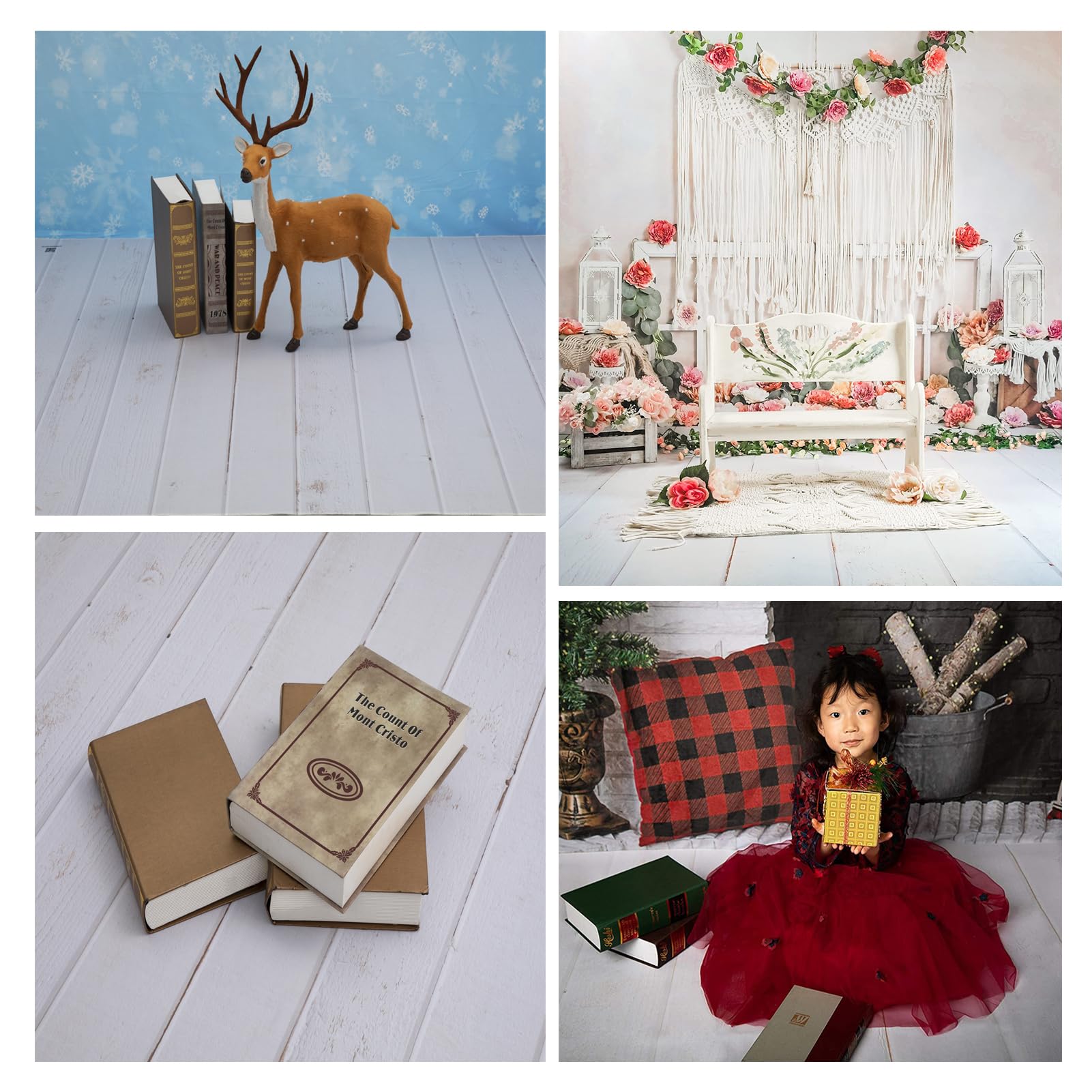 Kate Photography Floor Mats White Wood Floor Backdrop Newborn Photography Props Reflective Rubber Flooring Anti Slip Photography