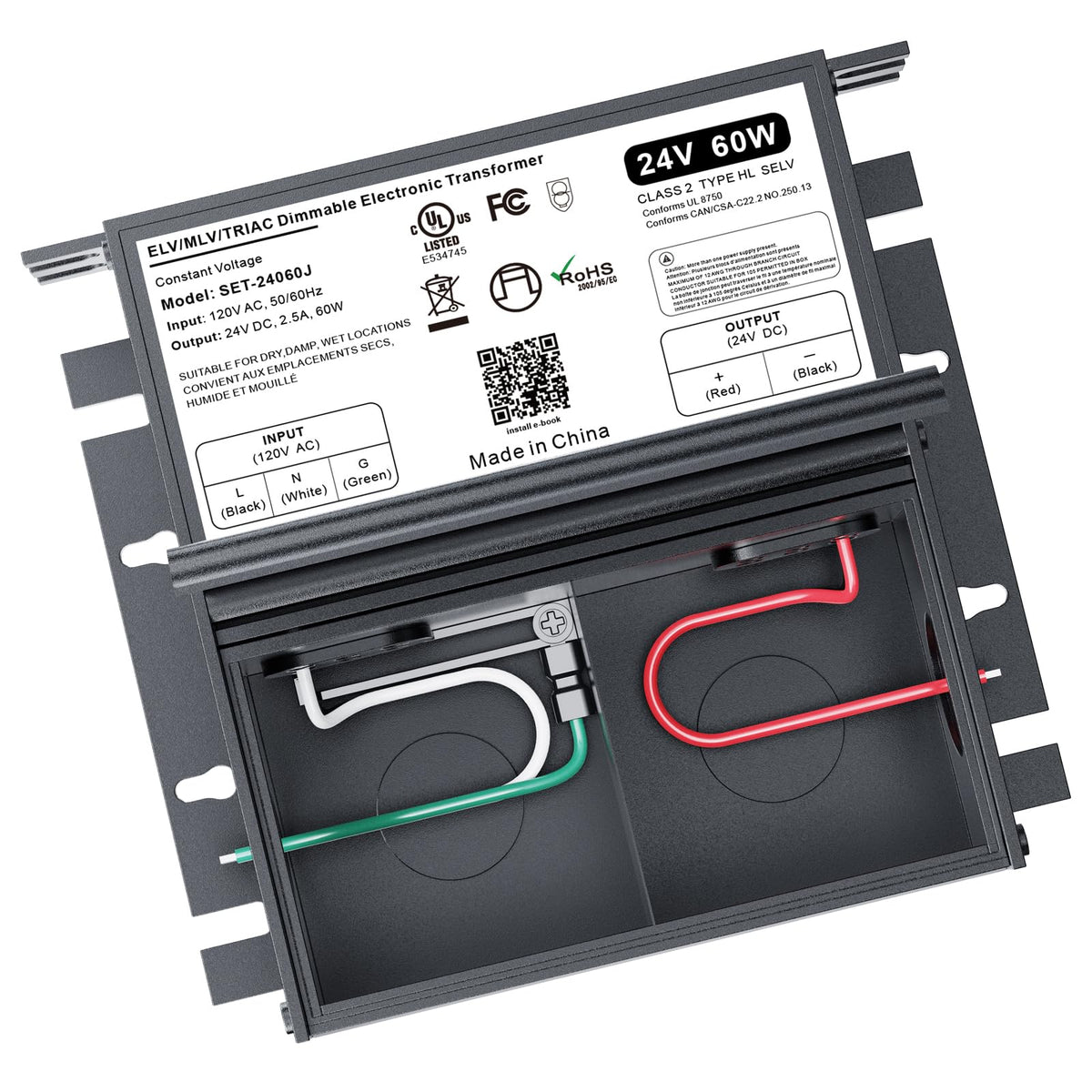 60W 24V Dimmable Led Driver For Lutron & Leviton Dimmer, Triac/Elv/Mlv Ac To Dc Power Supply Transformer For Led Strip Light Dim