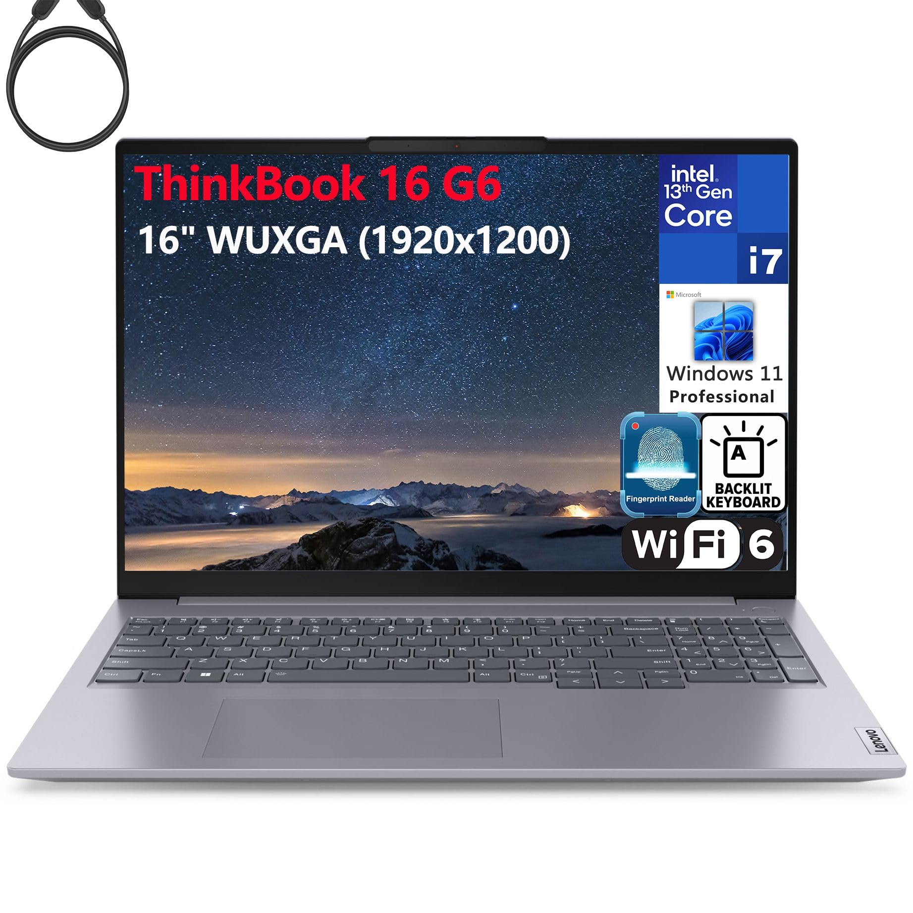 Lenovo ThinkBook 16 G6 16 FHD+ Laptop Computer, 13th Gen Intel 14-Core i7-13700H, 64GB DDR5 RAM, 1TB PCIe SSD, WiFi 6, Bluetooth