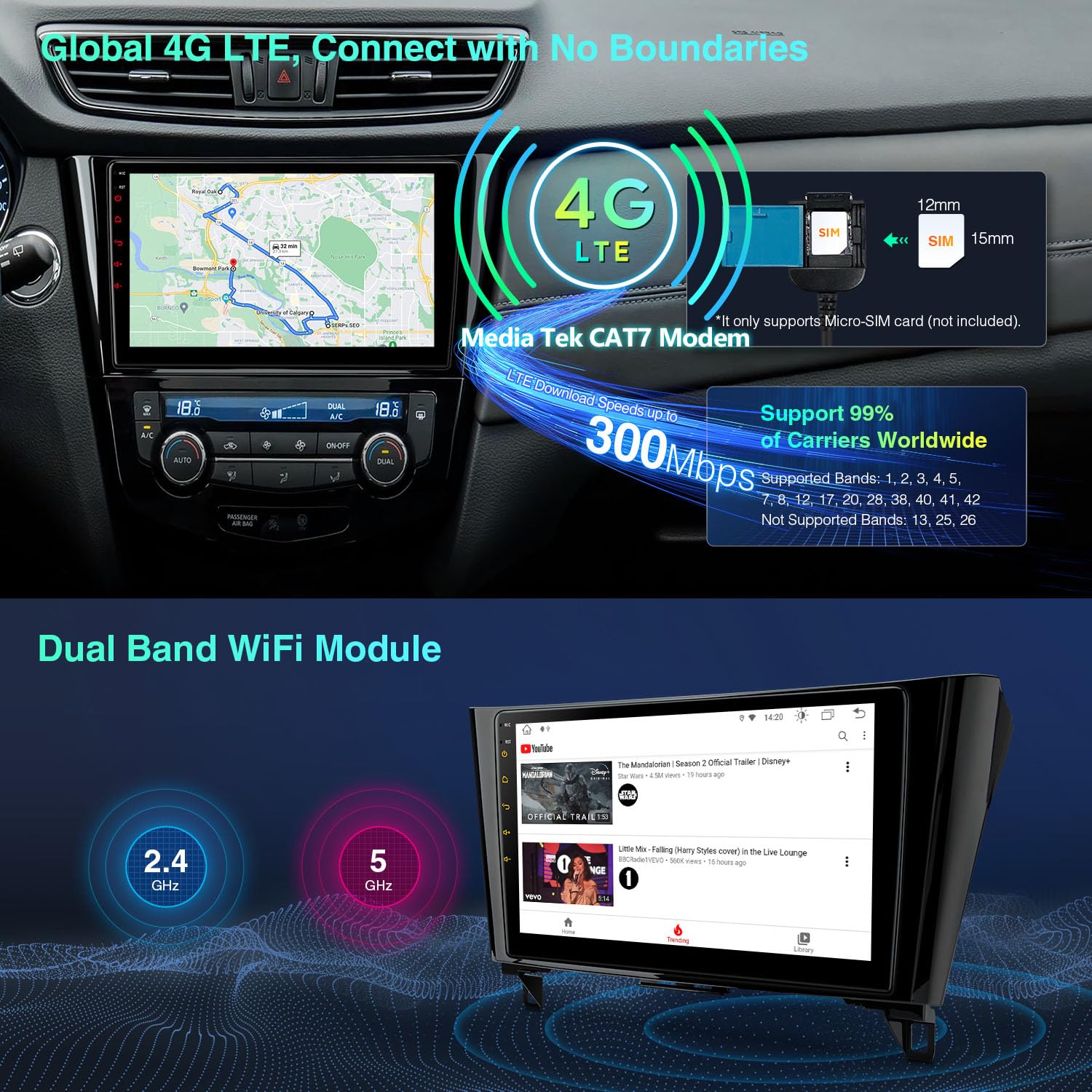 Xtrons Car Stereo For Nissan Rogue X Trail Qashqai, Android 13 Octa Core Car Radio Player, 10.1 Inch Ips Touch Screen Gps Naviga