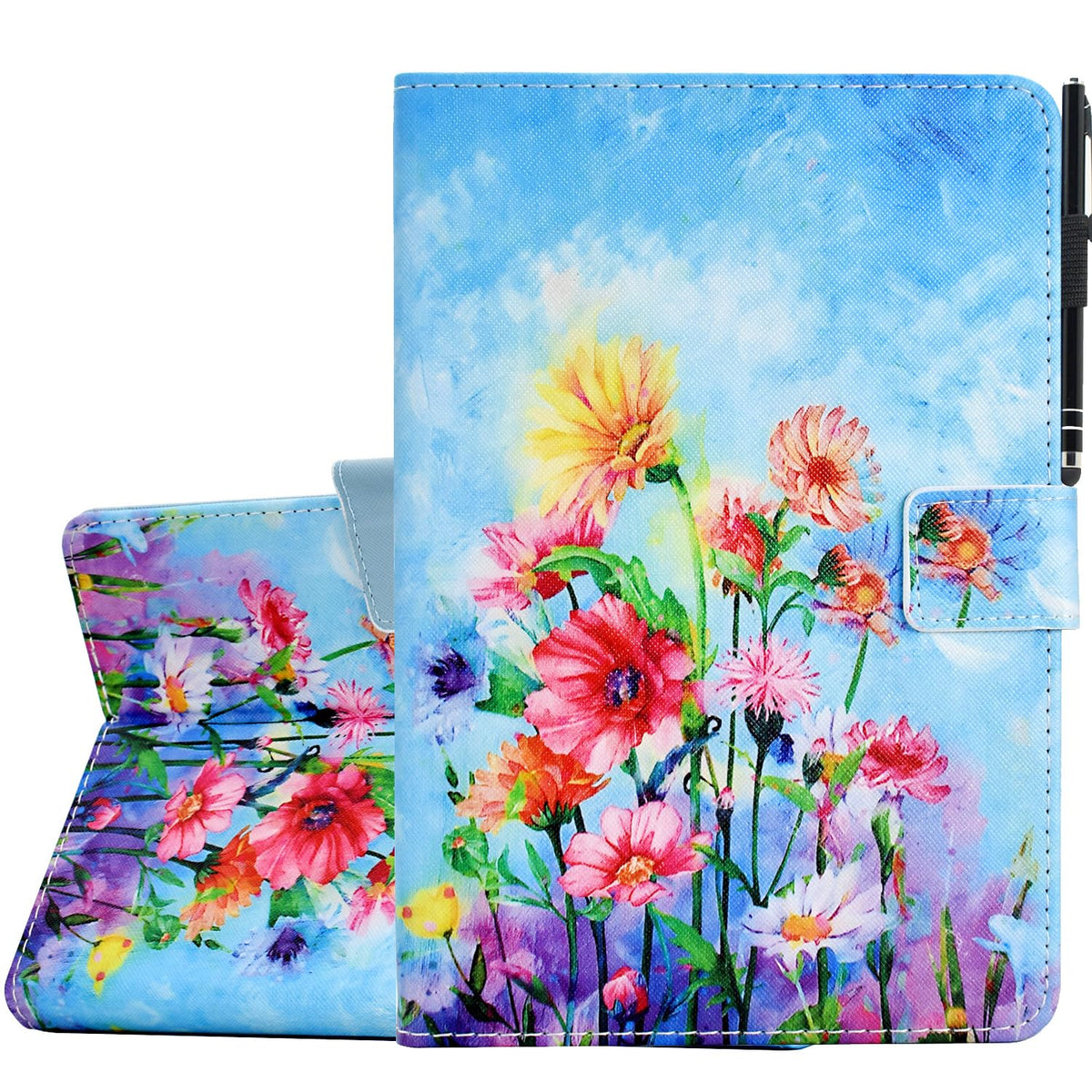 Kerom Case For Samsung Galaxy Tab A9 Plus/A9+ 11 Inch 2023 (Sm X210/X216/X218), Multi Angle Viewing Stand Folio Cover Pu Leather