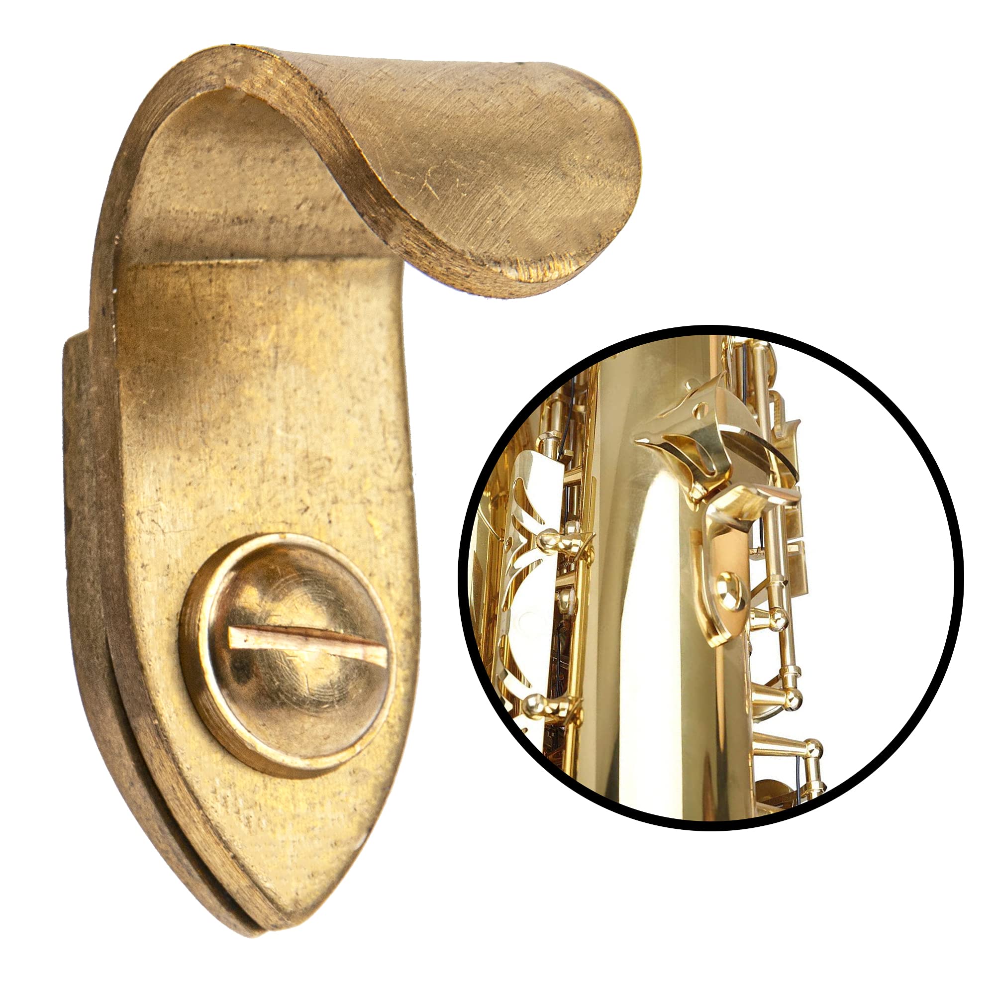 1Pcs Yootones Metal Saxophone Thumb Hook Rest Support With Washer & Screw Compatible With Saxophone Accessories (Gold)