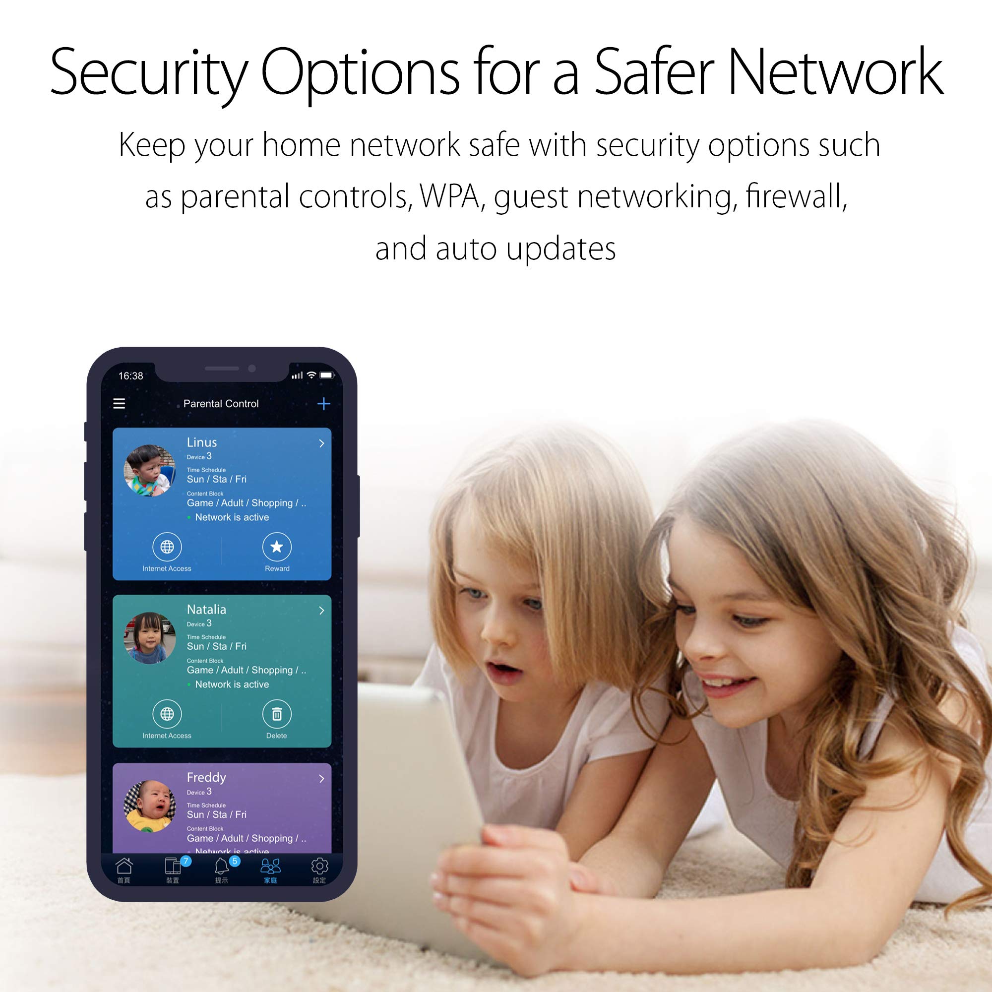 Asus Ac1750 Wifi Router (Rt Acrh18)   Dual Band Wireless Internet Router, Easy Setup, Parental Control, Usb 3.0, Airadar Beamfor