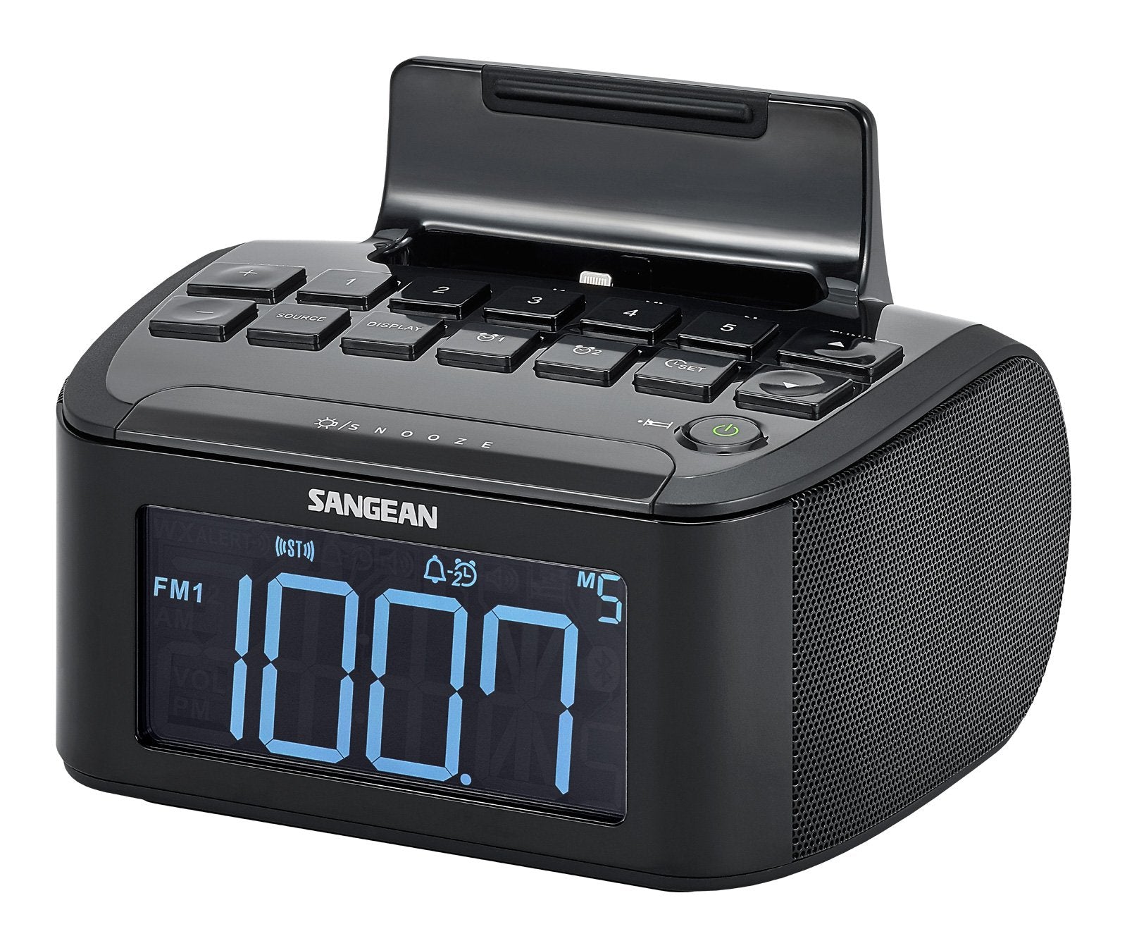 Sangean America, Inc. Rcr-28 Am/Fm-Stereo/Aux-In Digital Tuning Clock Radio With Lightning Connector Dock For Iphone 5/5S/5C/6/6