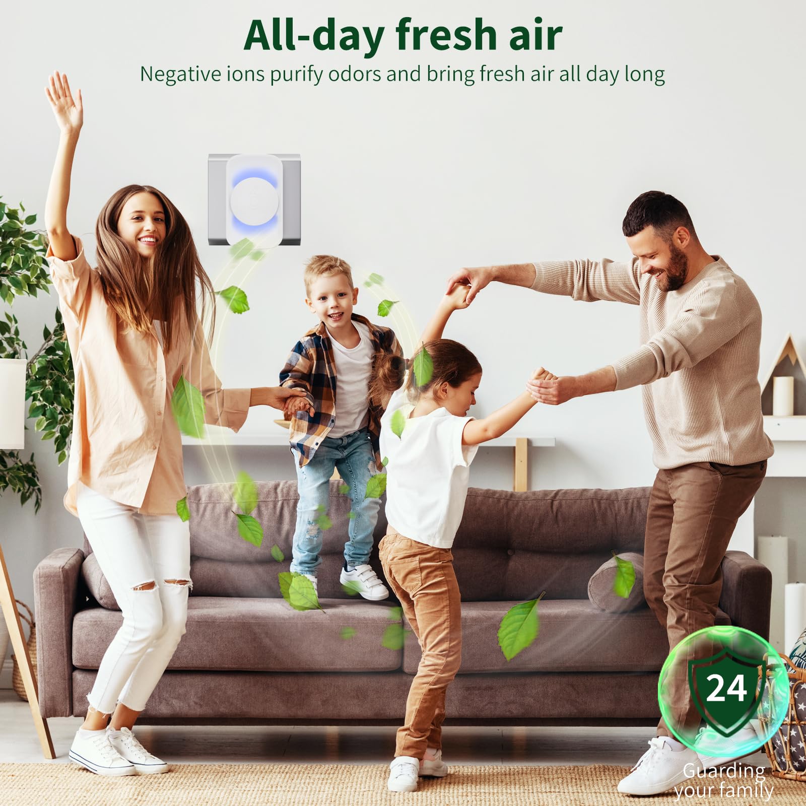 Jostart   Air Ionizers For Home (3 Pack),Negative Ion Air Filter,Quiet Plug In Air Fresheners For Bedroom, Office, Kitchen,Garag
