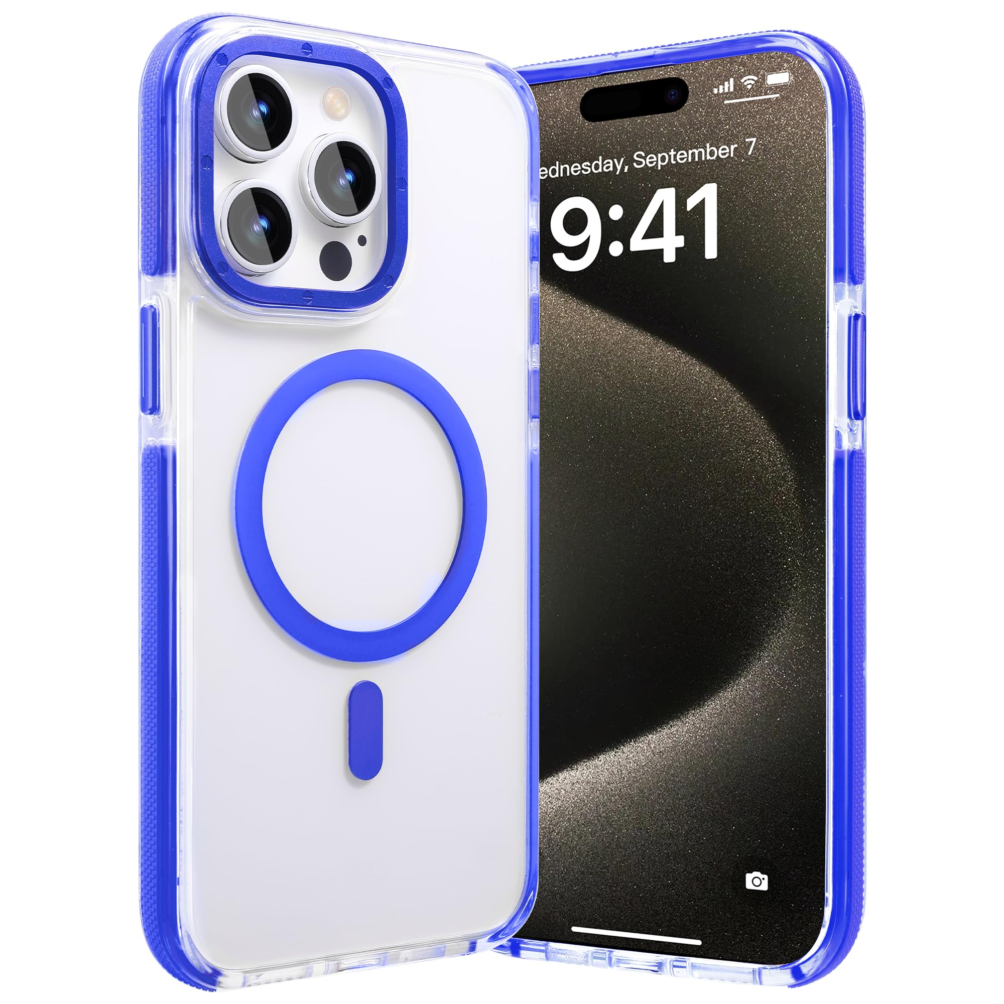 Gyizho Magnetic Case For Iphone 15 Pro Case, [Military Grade Drop Tested] [Compatible With Magsafe] Slim Protective Cover Transl