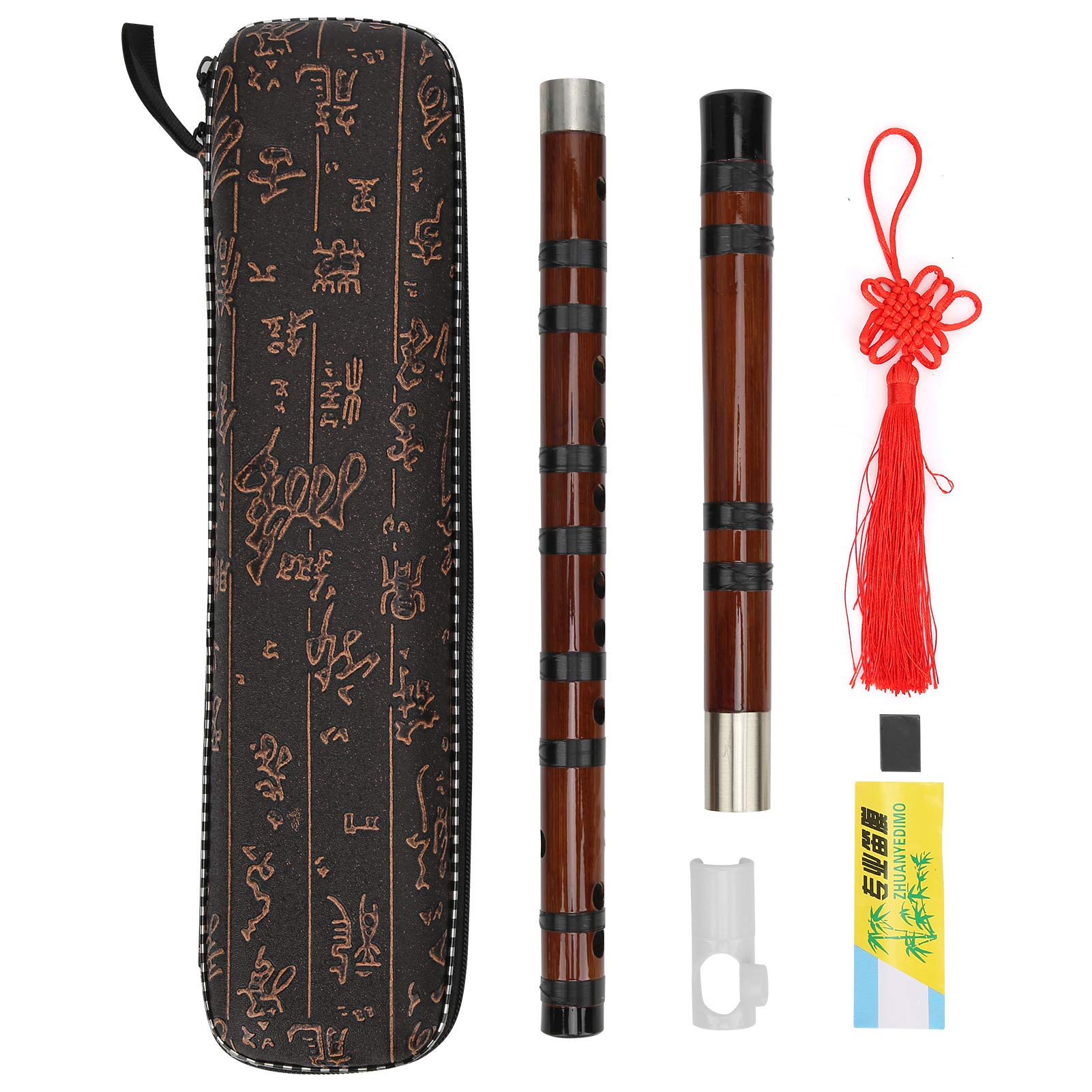 Bamboo Flute Walfront EKey Dizi Bitter Bamboo Flute With Film Polished Exterior Chinese Wind Instrument For Beginner