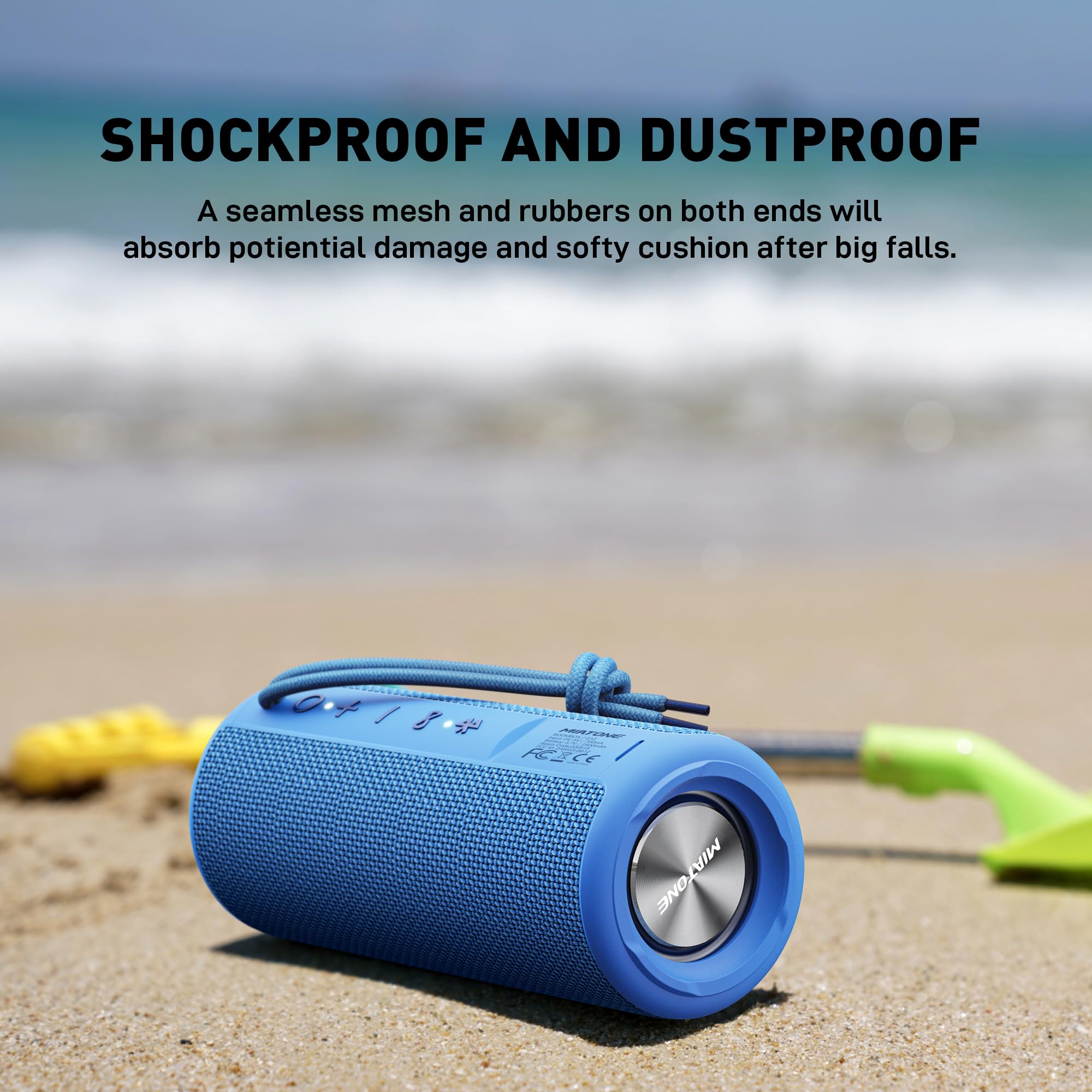 Miatone Outdoor Portable Bluetooth Speakers Wireless Speaker Waterproof   Blue