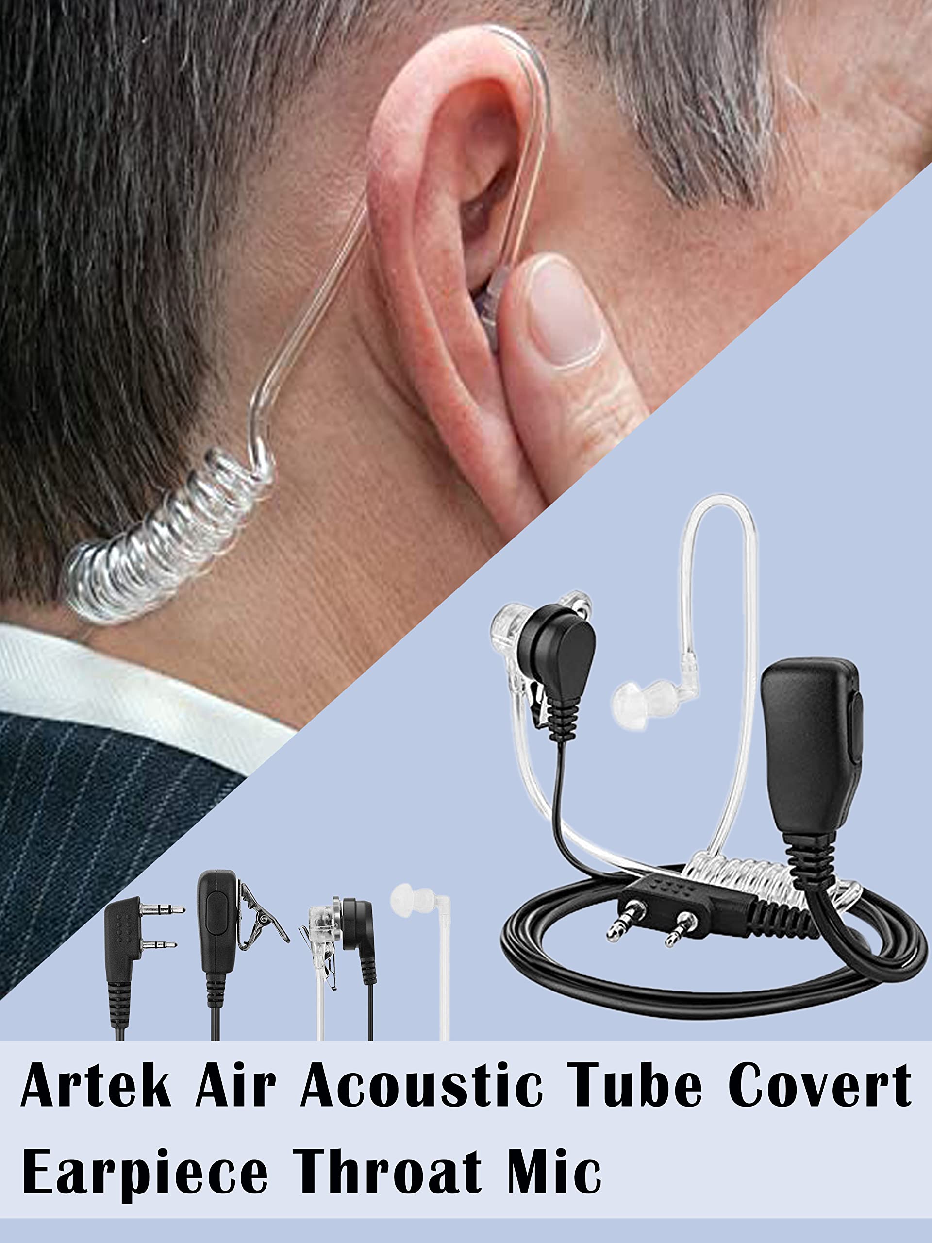 Baofeng Air Acoustic Tube Earpiece Throat Mic Air Tube Earpiece Headset For Baofeng Uv5R Bf 888S