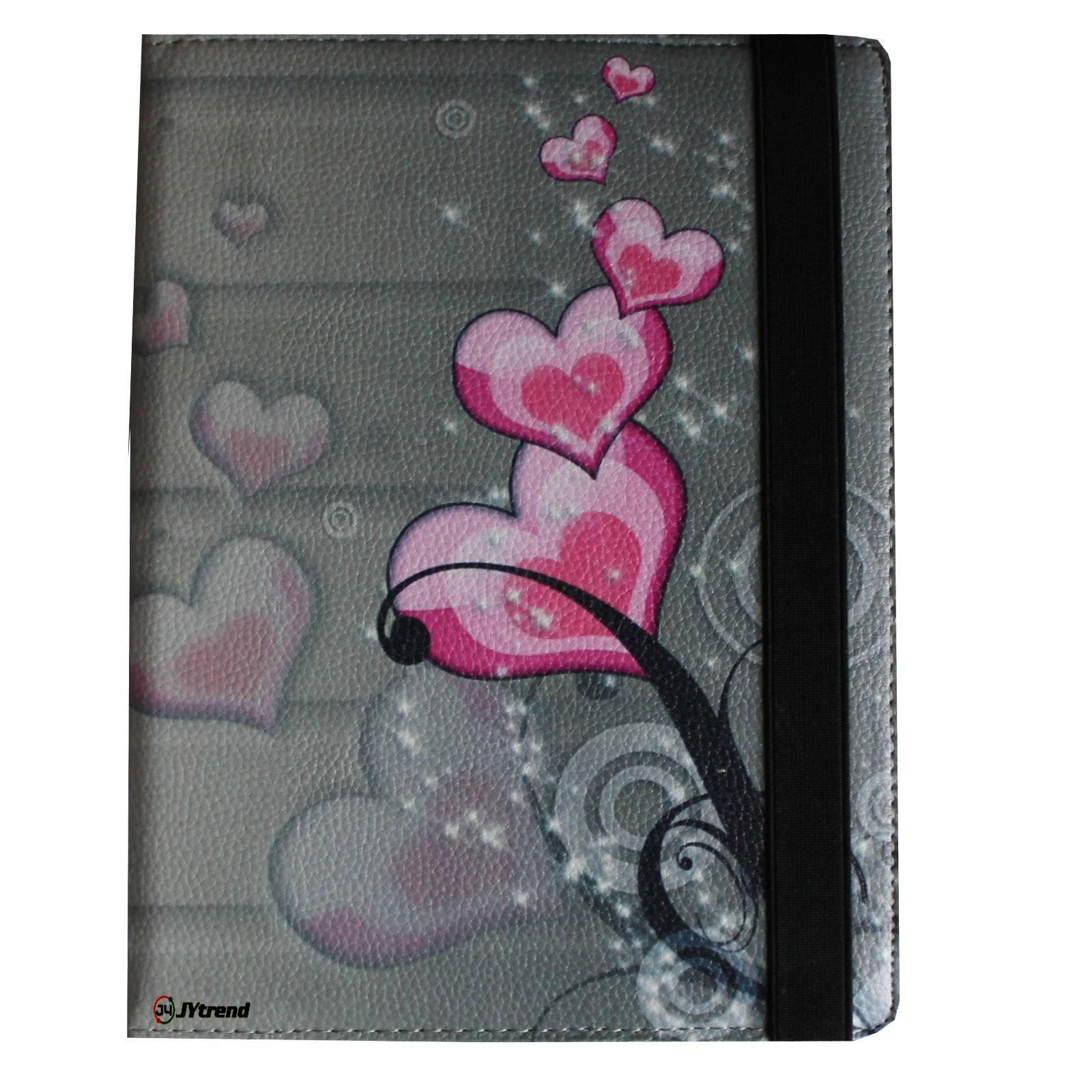 Jytrend Case Compatible With Ipad Pro 9.7 (2016 Released), Rotating Stand Smart Cover For A1673 A1674 A1675 With Magnetic Auto Wake Up/Sleep (Heart Flower)