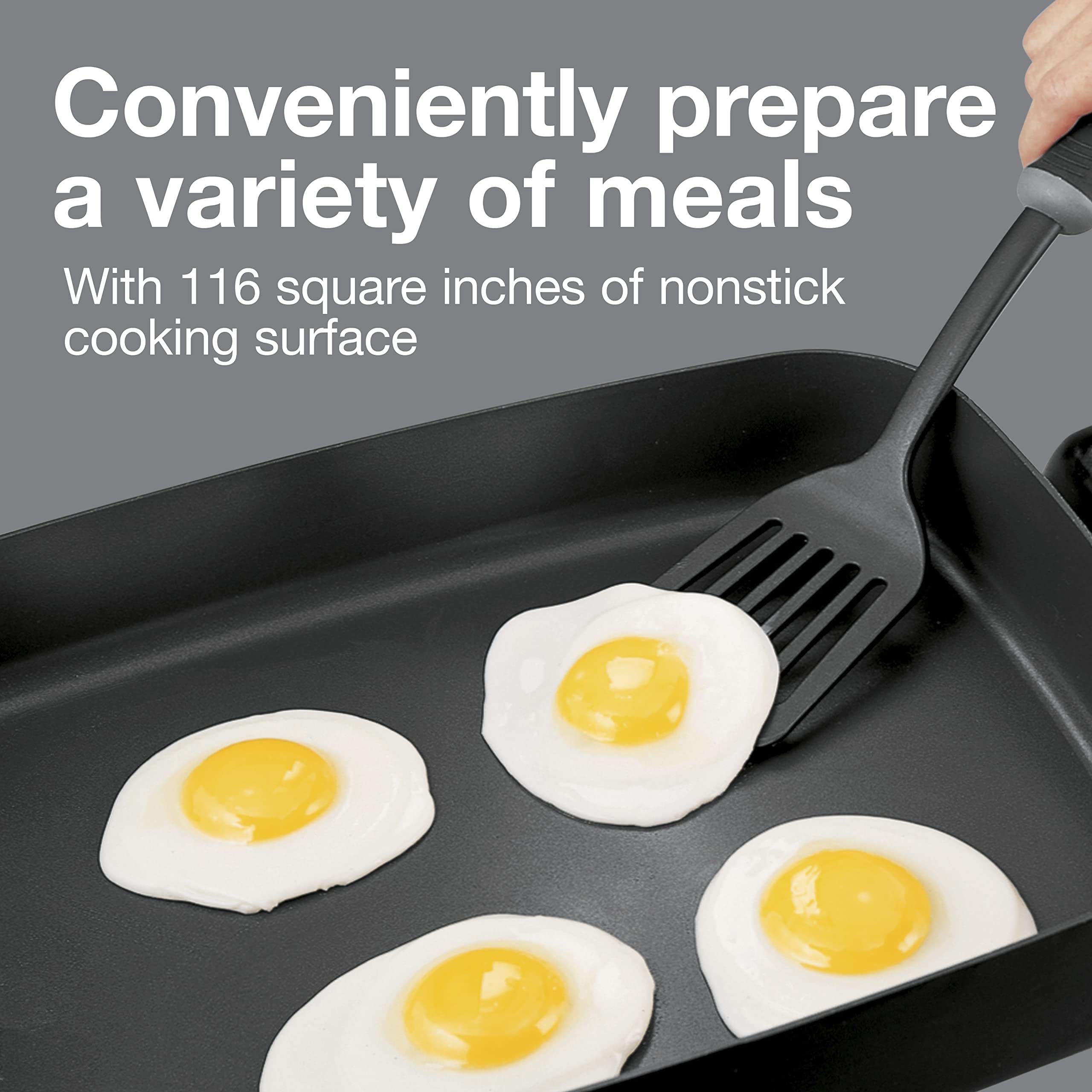 Proctor Silex Electric Skillet With Lid, 116 Sq. In. Nonstick Cooking Surface For Frying, Sauteing, Simmering And Braising, Adju