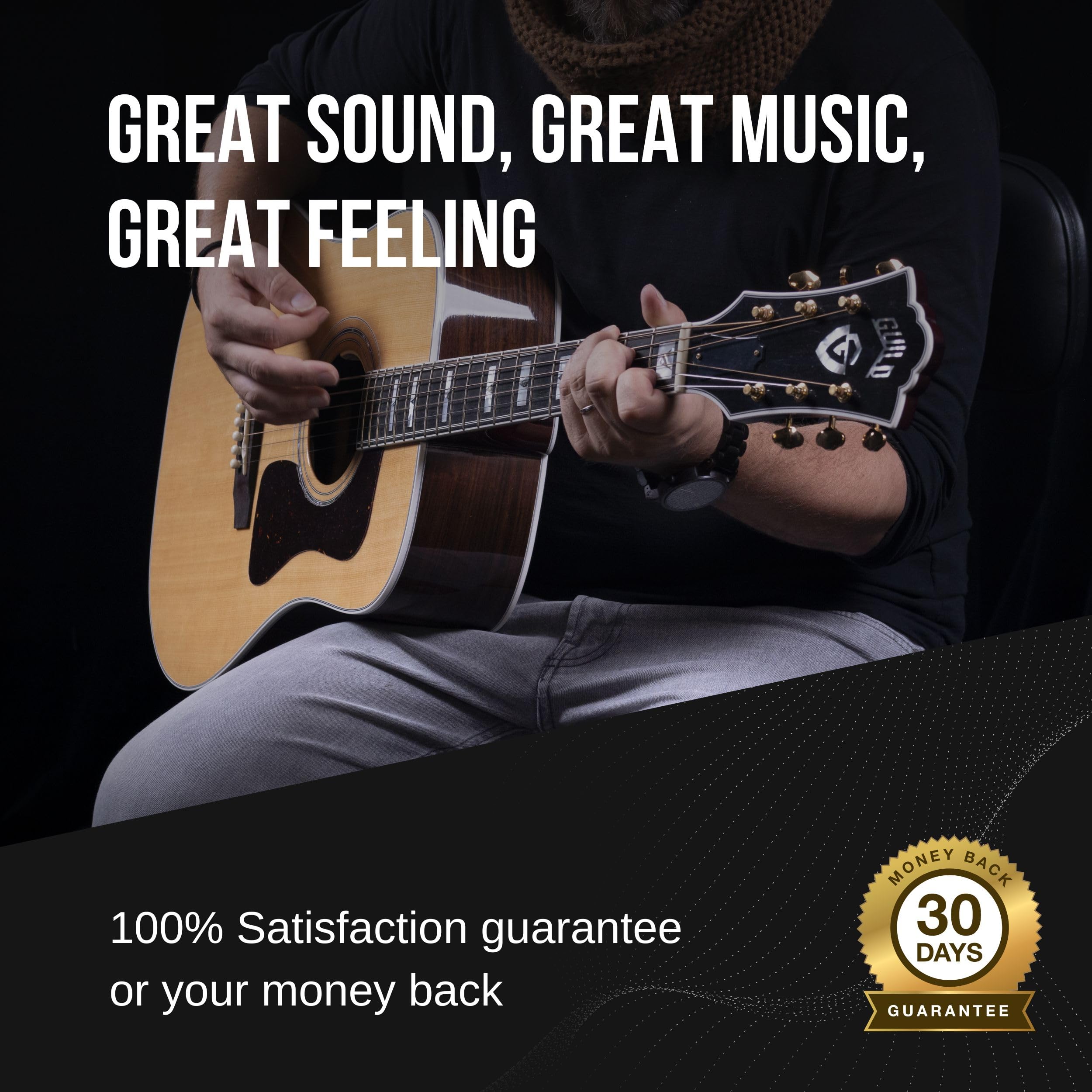 Extra Light Acoustic Guitar Strings 09 44   Easy On Fingers & Excellent Sound   Extra E 1 String & 3 Guitar Picks   Super Light