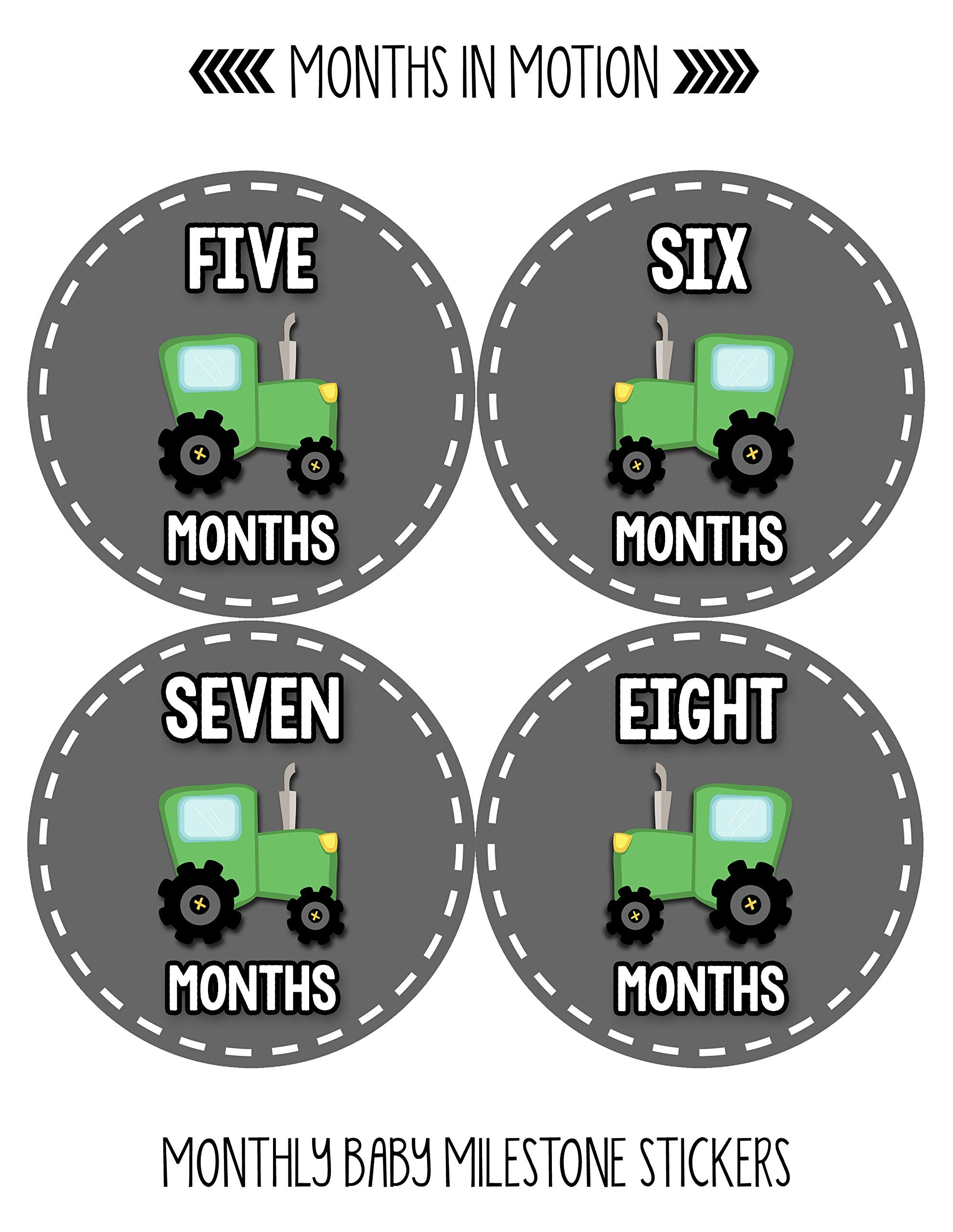 Months In Motion Monthly Stickers For Boy   Monthly Milestone Sticker   12 Monthly Milestone Stickers   Baby Month Stickers For