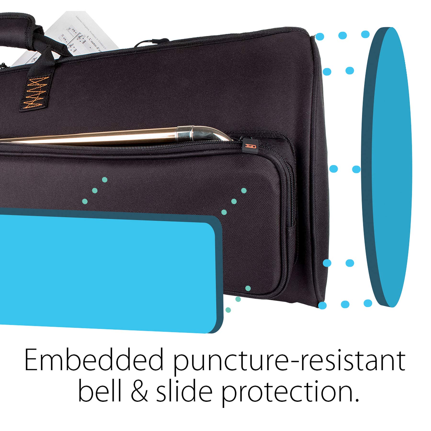 Pro Tec Gig Explorer Series Tenor Trombone Bag With Sheet Music Pocket (C239X) Black