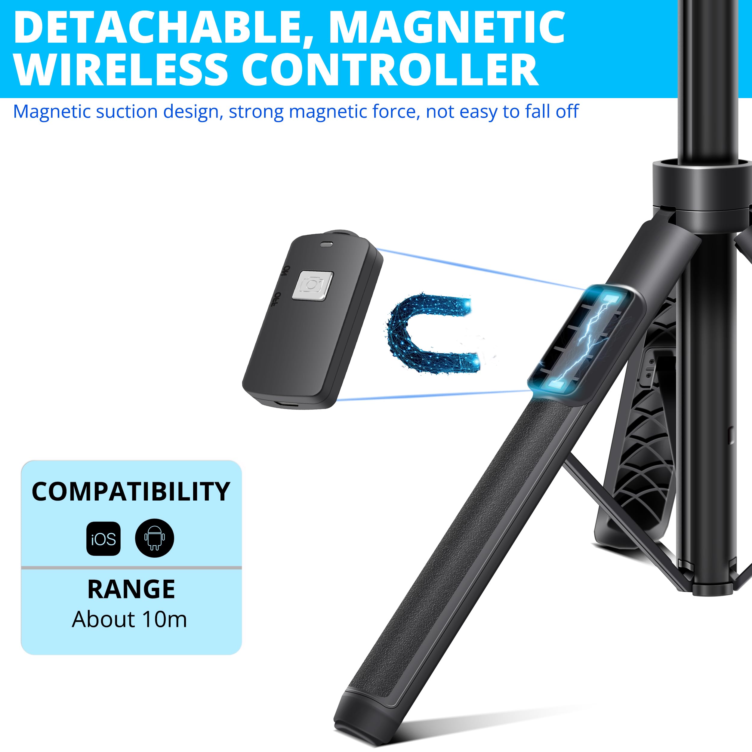 Selfie Stick, 40 Inch Extendable Selfie Stick Tripod,Phone Tripod With Wireless Remote Shutter Compatible With Iphone 13 12 11 P