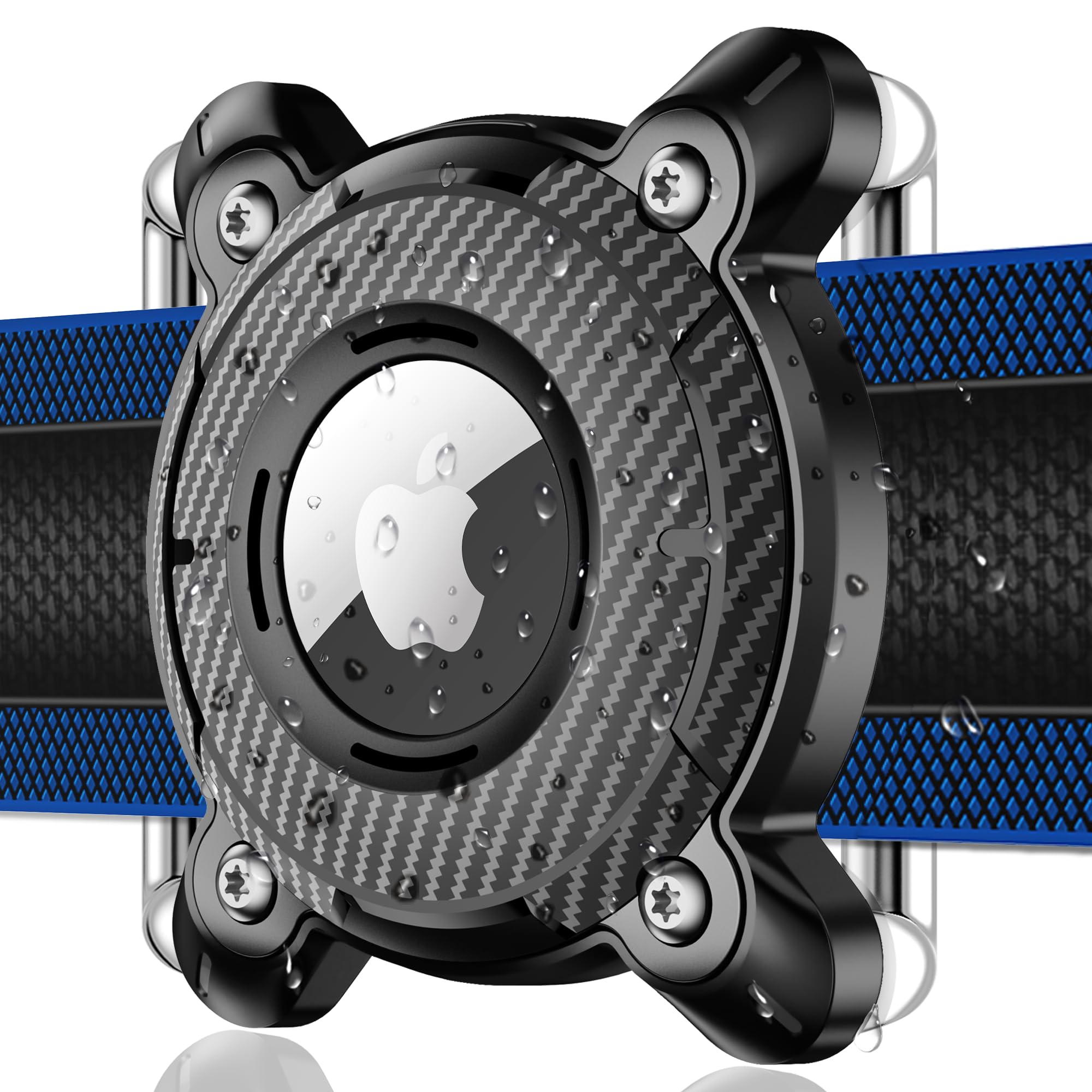 Deerlet Airtag Dog Collar Holder,Ipx8 Waterproof Airtag Holder For Dog Collar,Removable Metal Buckle Strap Ultralight Hard Tpu D