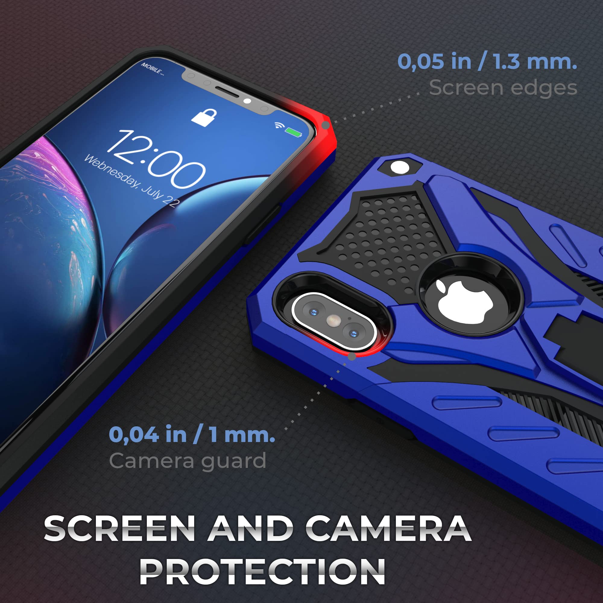 Kitoo Defender Designed For Iphone Iphone Xs Max [Eco Friendly] Shockproof Case With Kickstand, Military Grade, Made In Usa   Re