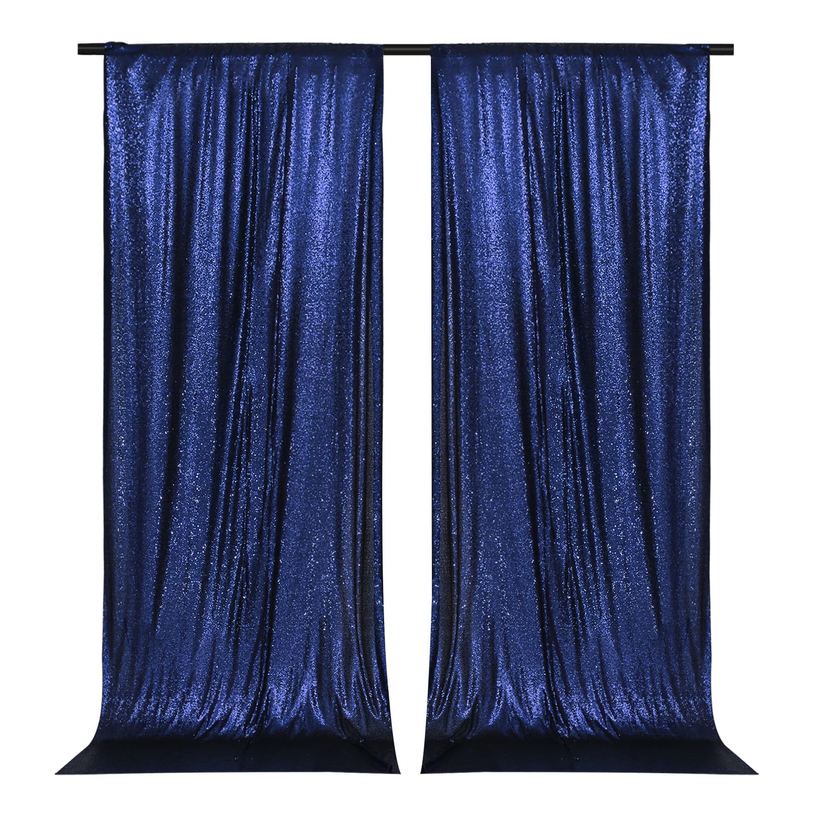 Partydelight 2 Panels Navy Blue Sequin Backdrop, Photography, Christmas Backdrop, 5Ft X 10Ft