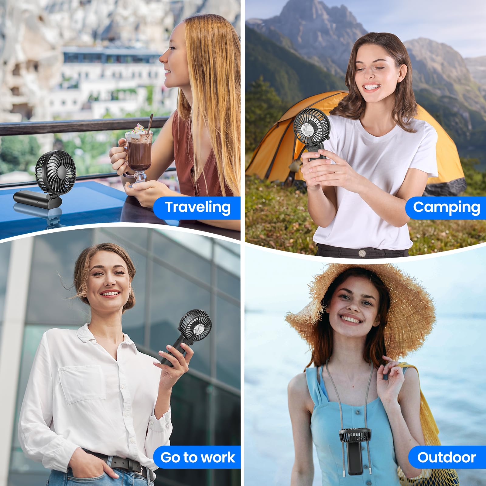 Handfan 2024 Handheld Fan, 5 Speeds Strong Airflow Hand Fan [Max 27 Working Hours], 180 Foldable Compact Design Personal Fan Han