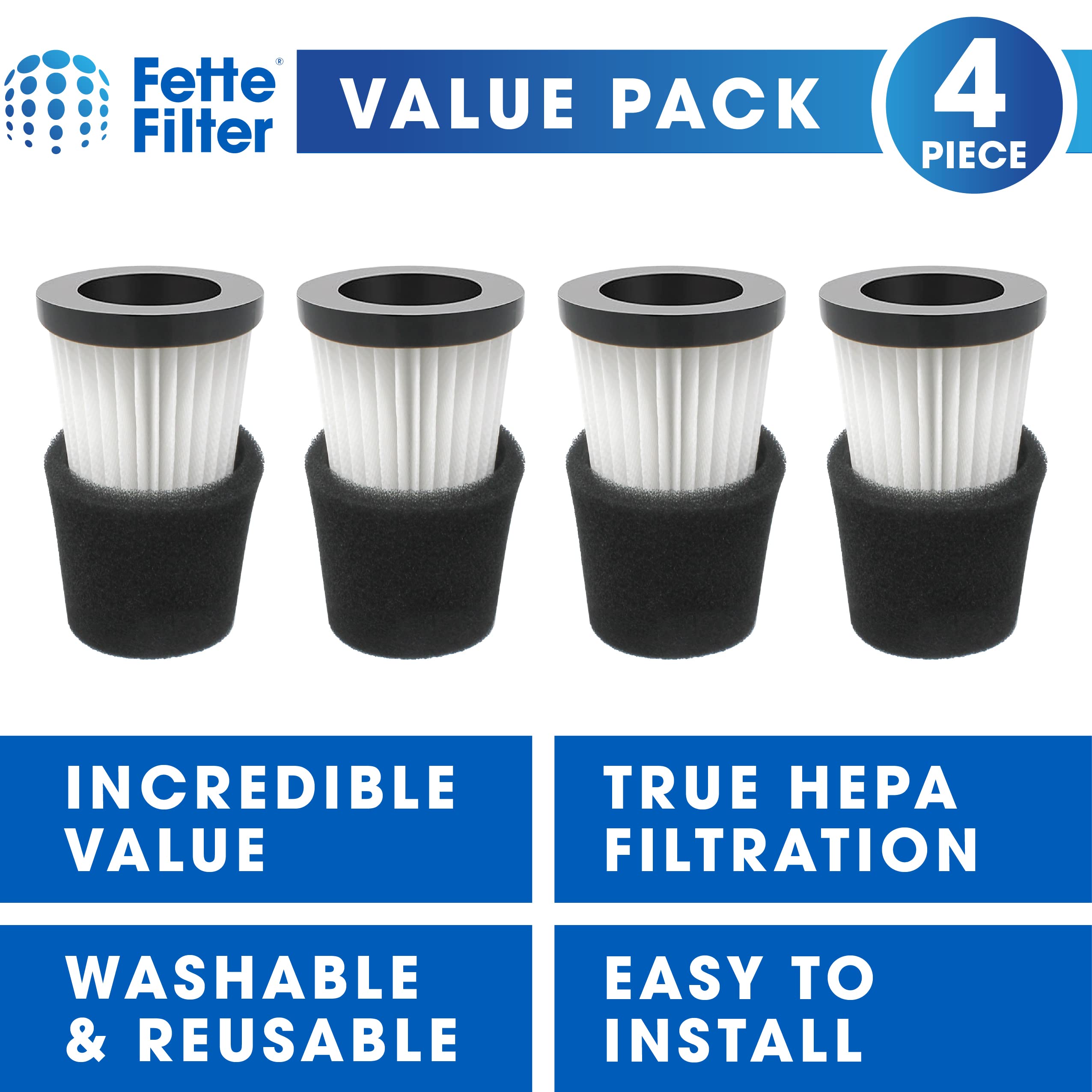 Fette Filter   F117 Replacement Vacuum Cleaner Filter With Compatible With Dirt Devil Handheld Vacuum Cleaner Models Sd20005Red,