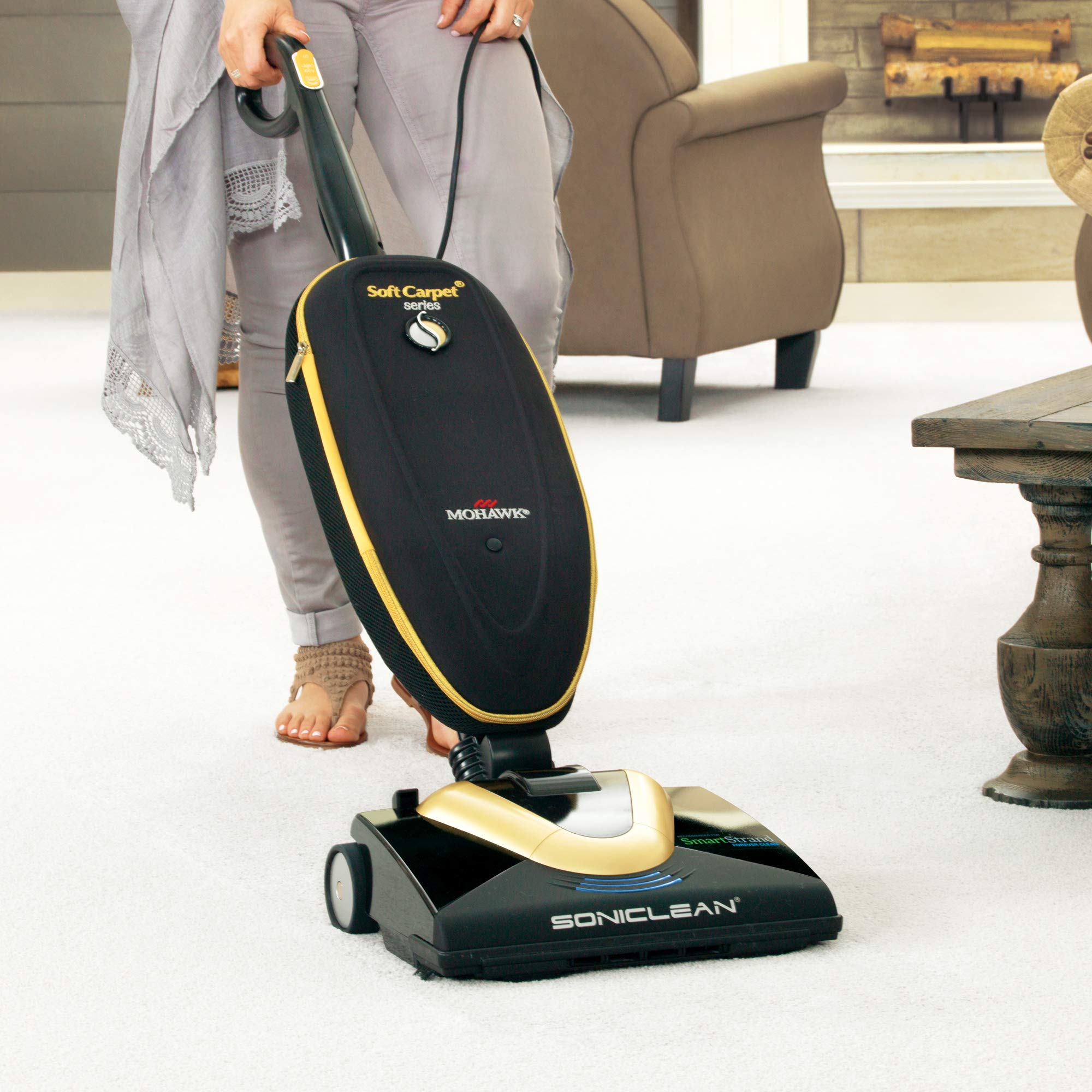 Soniclean Soft Carpet Upright Vacuum Cleaner - SFC-7000, Plastic, Black/Gold, Ideal for Soft Carpets, Upright Size