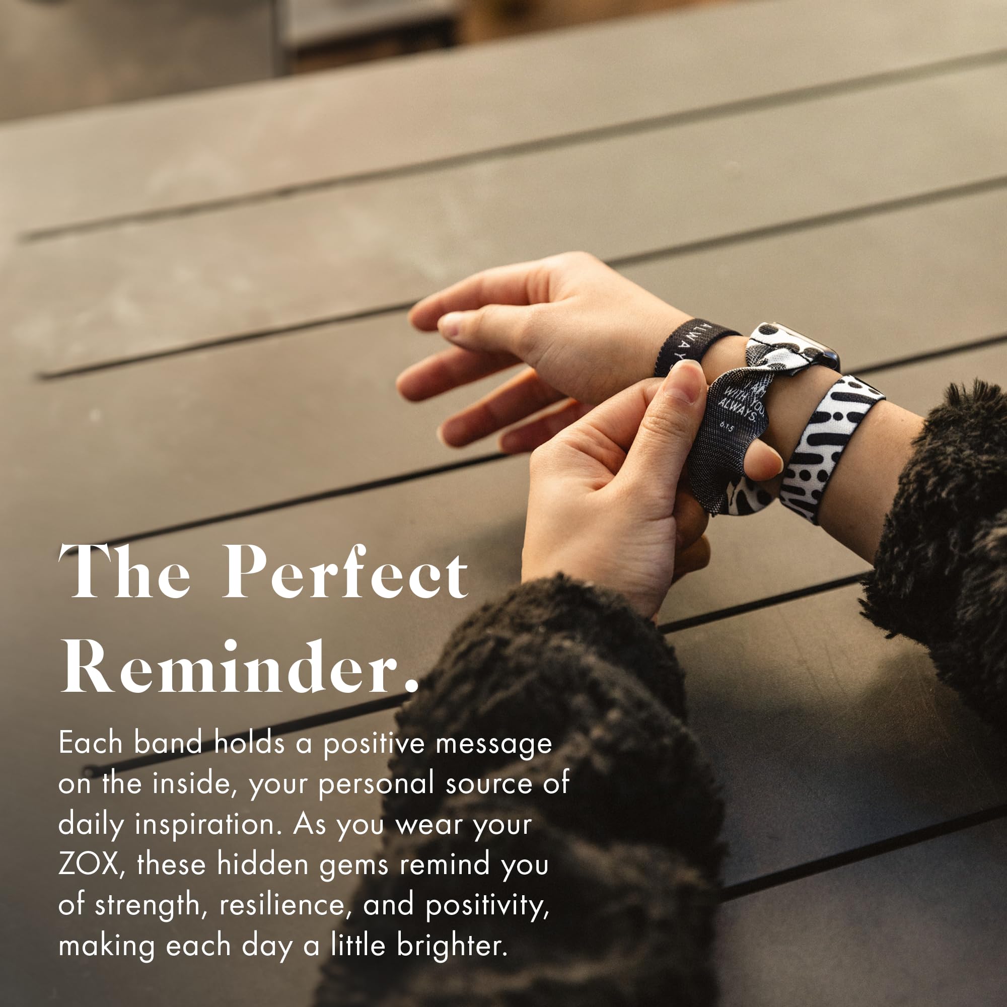 Zox Android Smart Watch Band - I Am With You Always | Soft, Adjustable Elastic Band With Motivational Affirmations And Beautiful