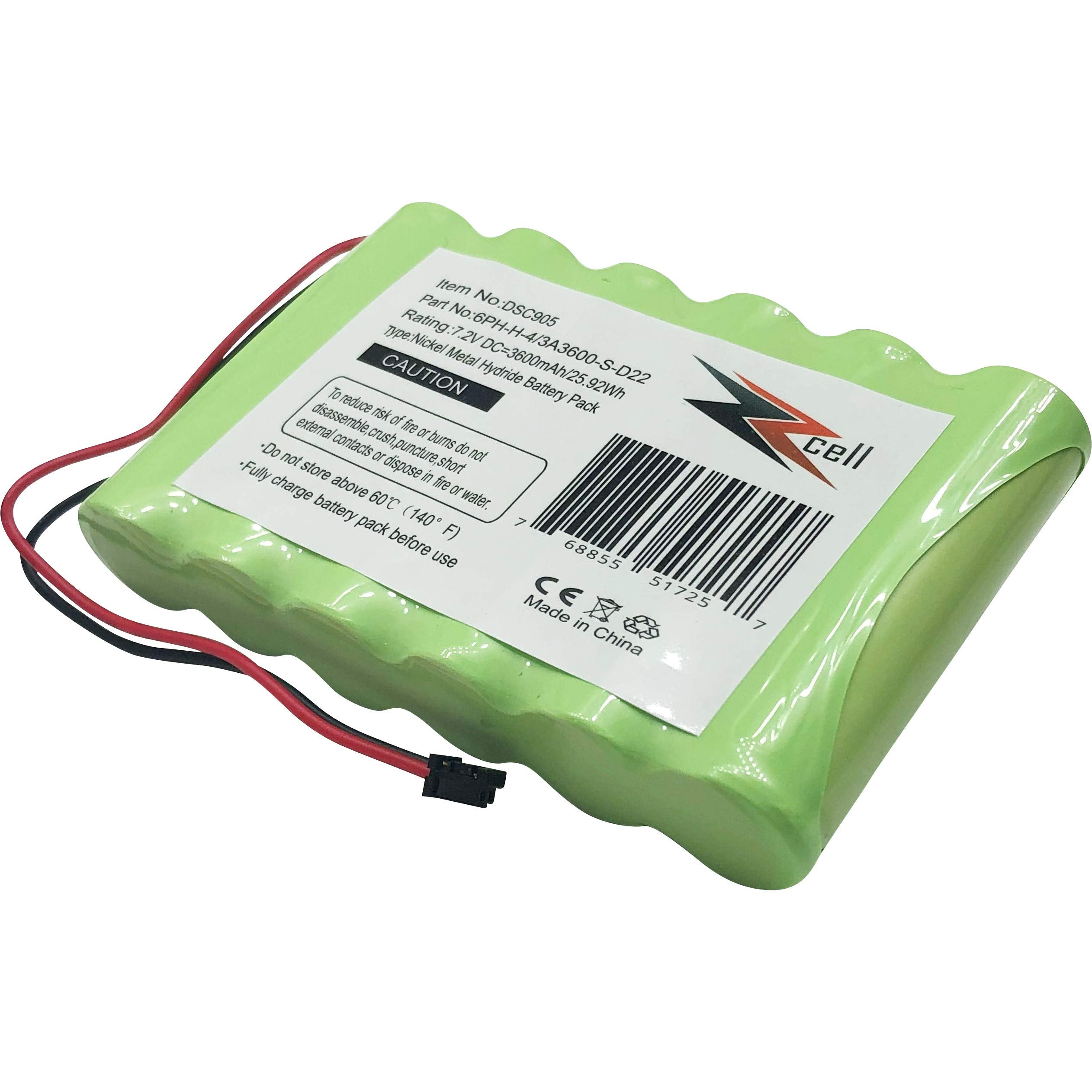 Zzcell Battery Replacement For Dsc Impassa Scw9057 Control Panel, 6Ph H 4/3A3600 S D22 Alarm System 7.2V 3600Mah (Note: Check Pa