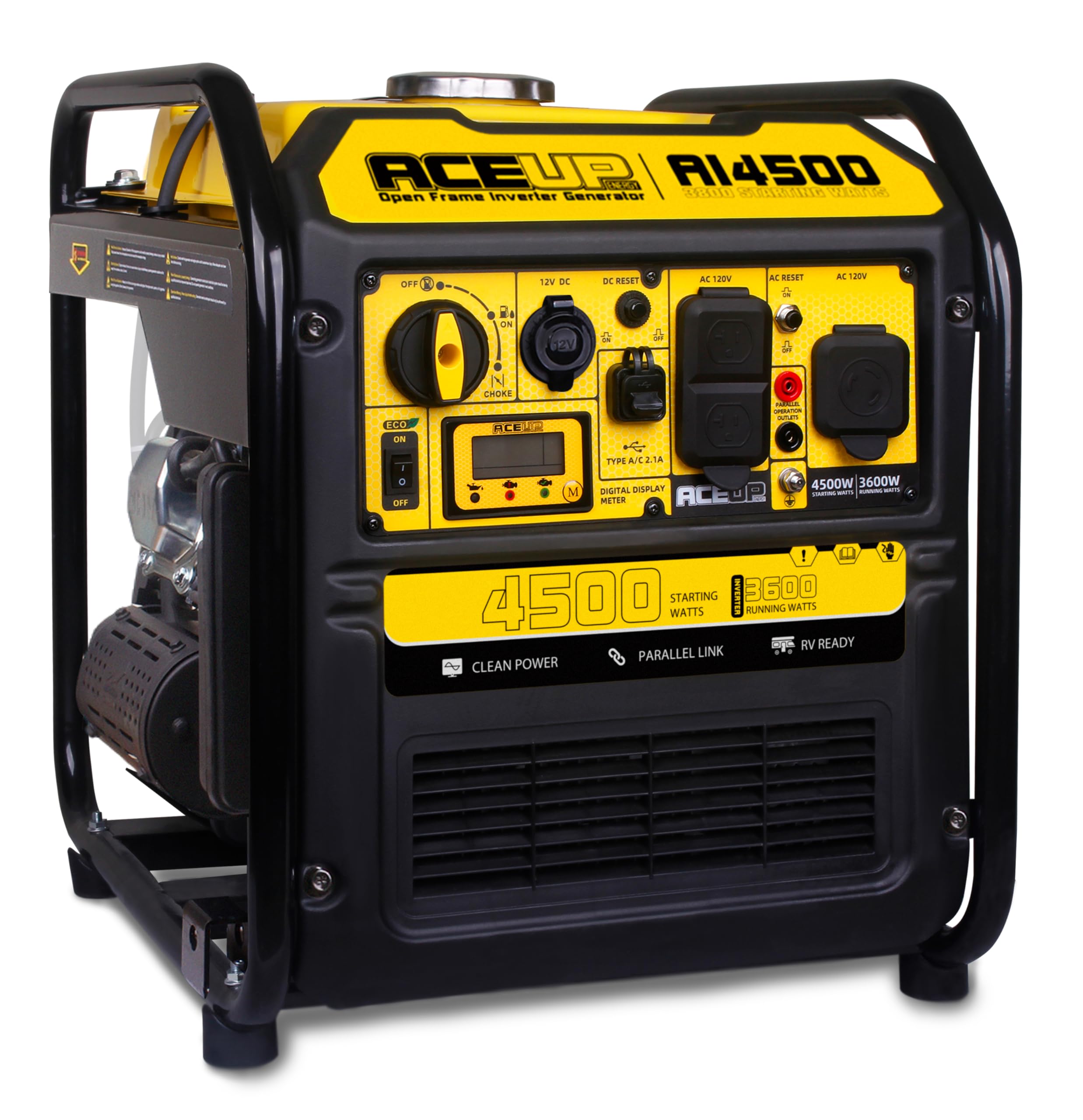 Aceup Energy 4500 Watt Inverter Generator 223Cc, Gas Powered Generator For Home Use, Camping, Epa Compliant