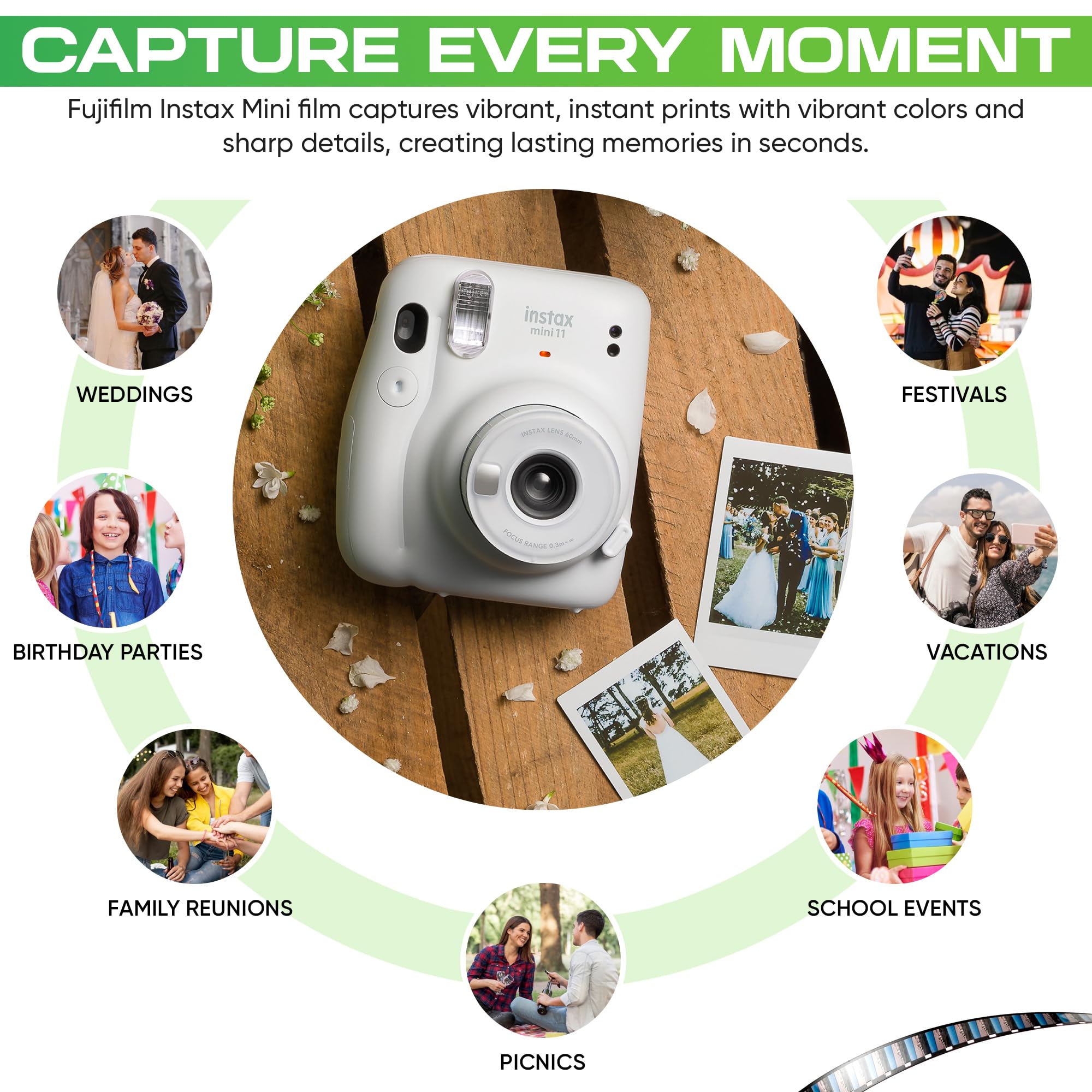 Fujifilm Instax Mini Film Two Instax Film Twin Packs   40 Exp Total, Iso 800, Compatible With Instax Mini Evo, Instax Mini 12 Fi