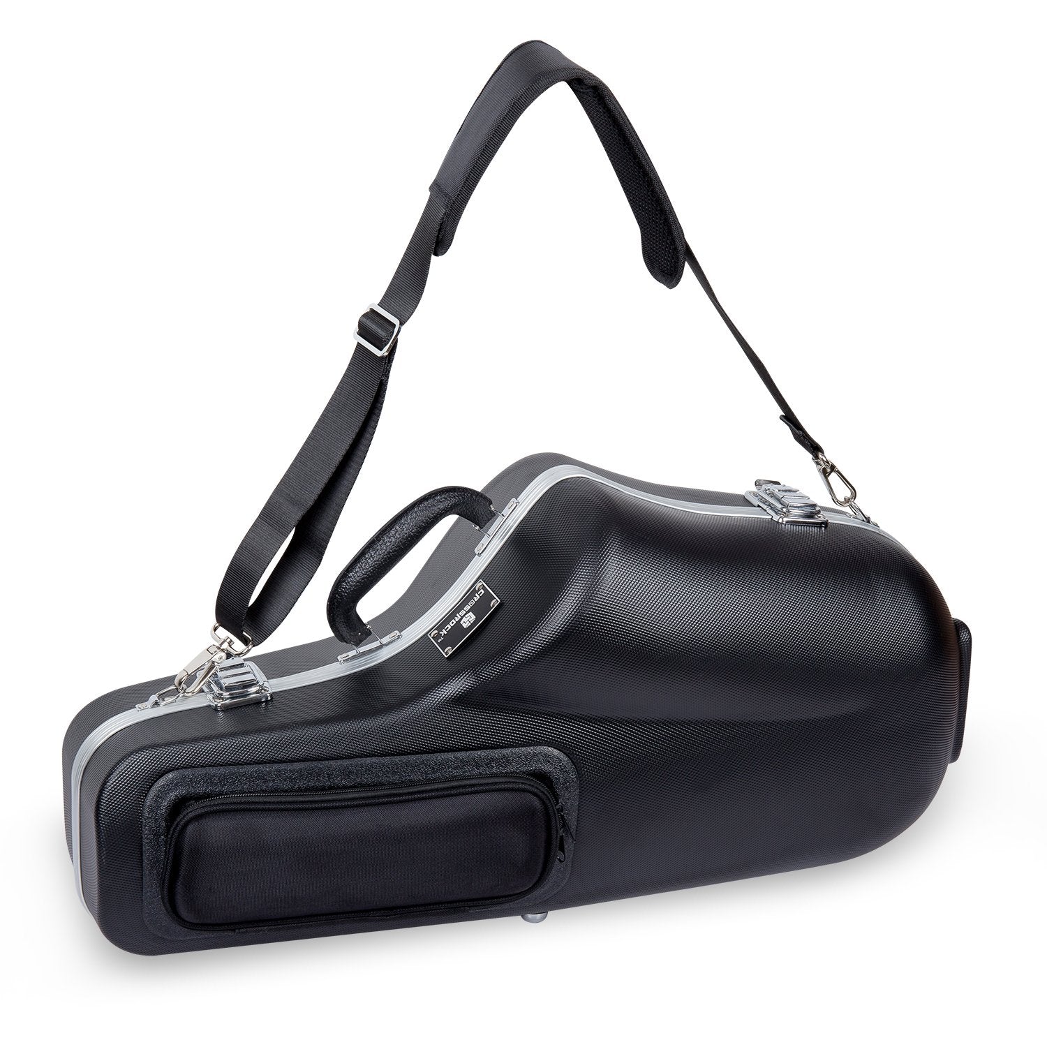 Crossrock Alto Saxophone Case, With Removable Shoulder Strap, Accessories Pocket, Locking Latch -Black (Cra860Asbk)