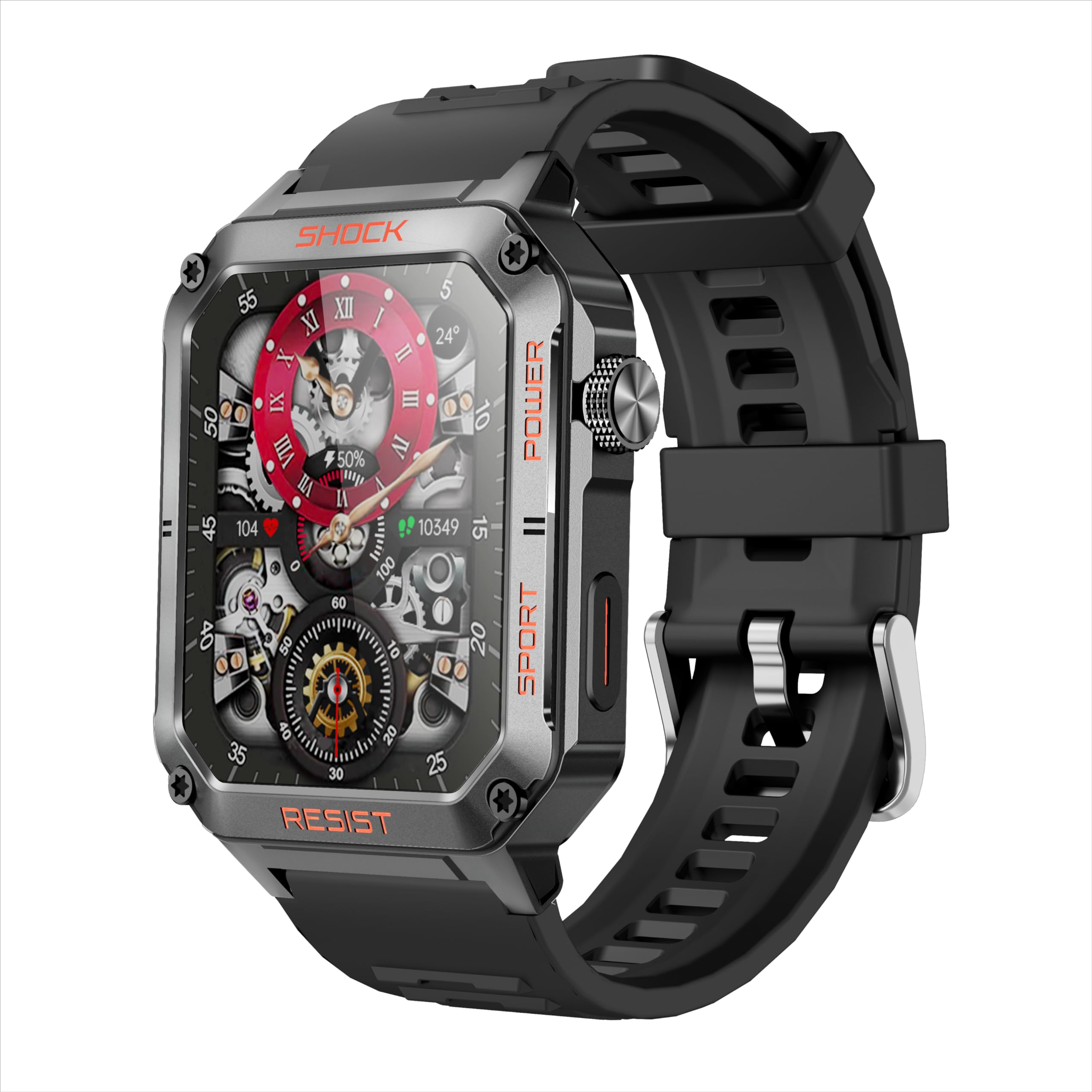 Military Smart Watch For Men, 1.91 '' Hd Screen Bluetooth Answer/Make Calls, Fitness Tracker Watches For Android/Iphone, Ip68 Wa