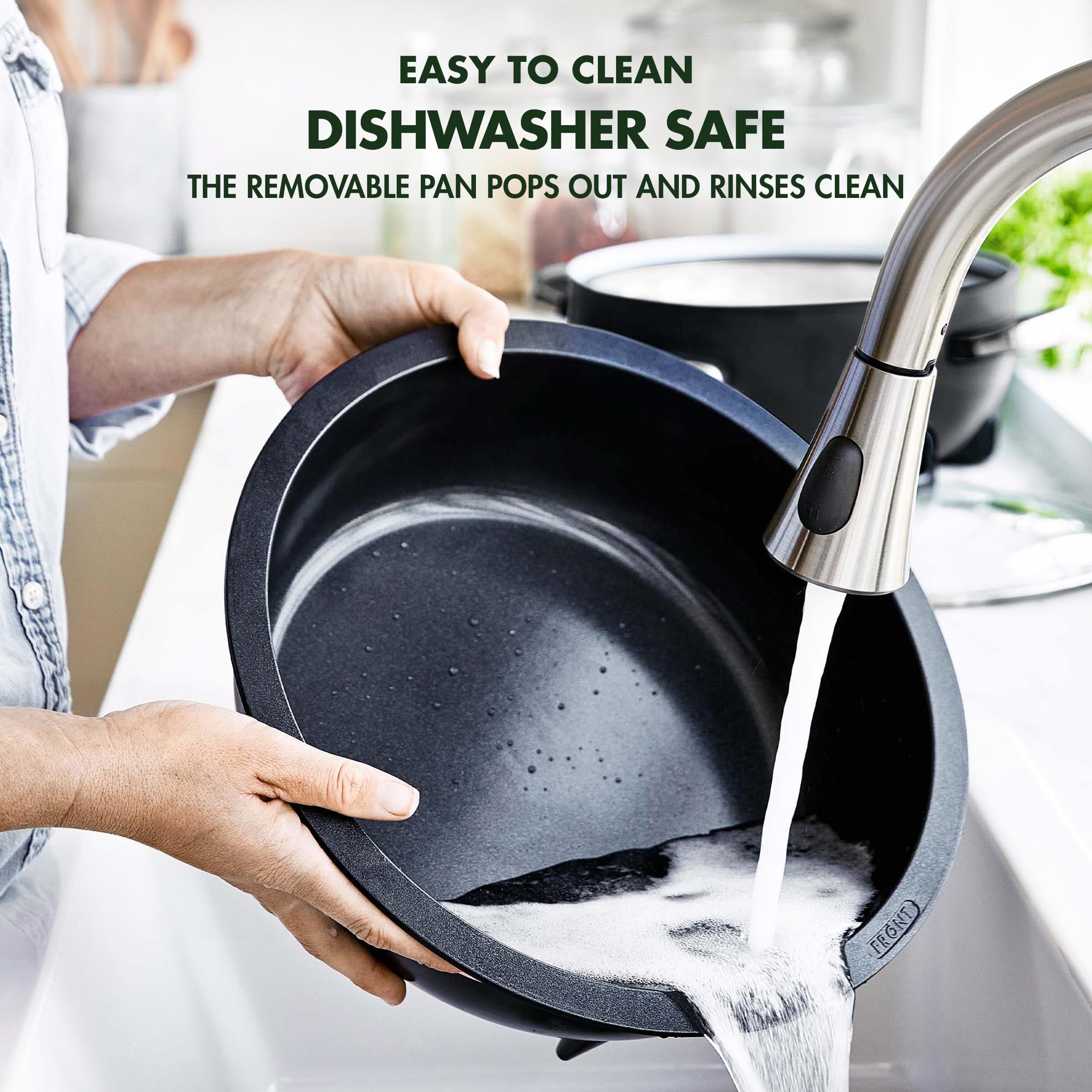 Greenpan Elite Reserve Essential Smart Electric 6Qt Skillet Pot, Presets To Sear Saute Stir Fry And Cook Rice, Healthy Ceramic N