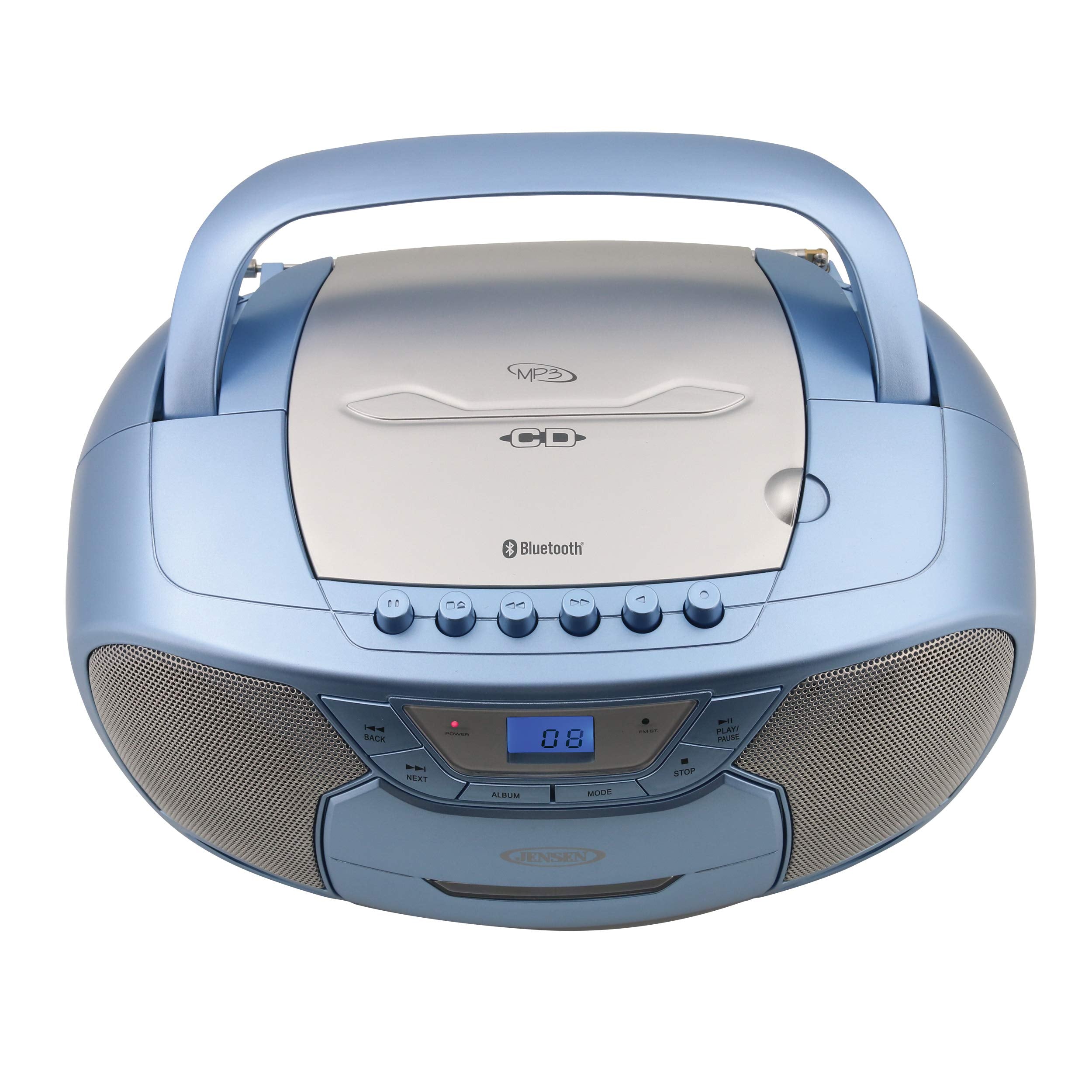 Jensen Cd-590-Bl Cd-590 1-Watt Portable Stereo Cd And Cassette Player/Recorder With Am/Fm Radio And Bluetooth (Blue)