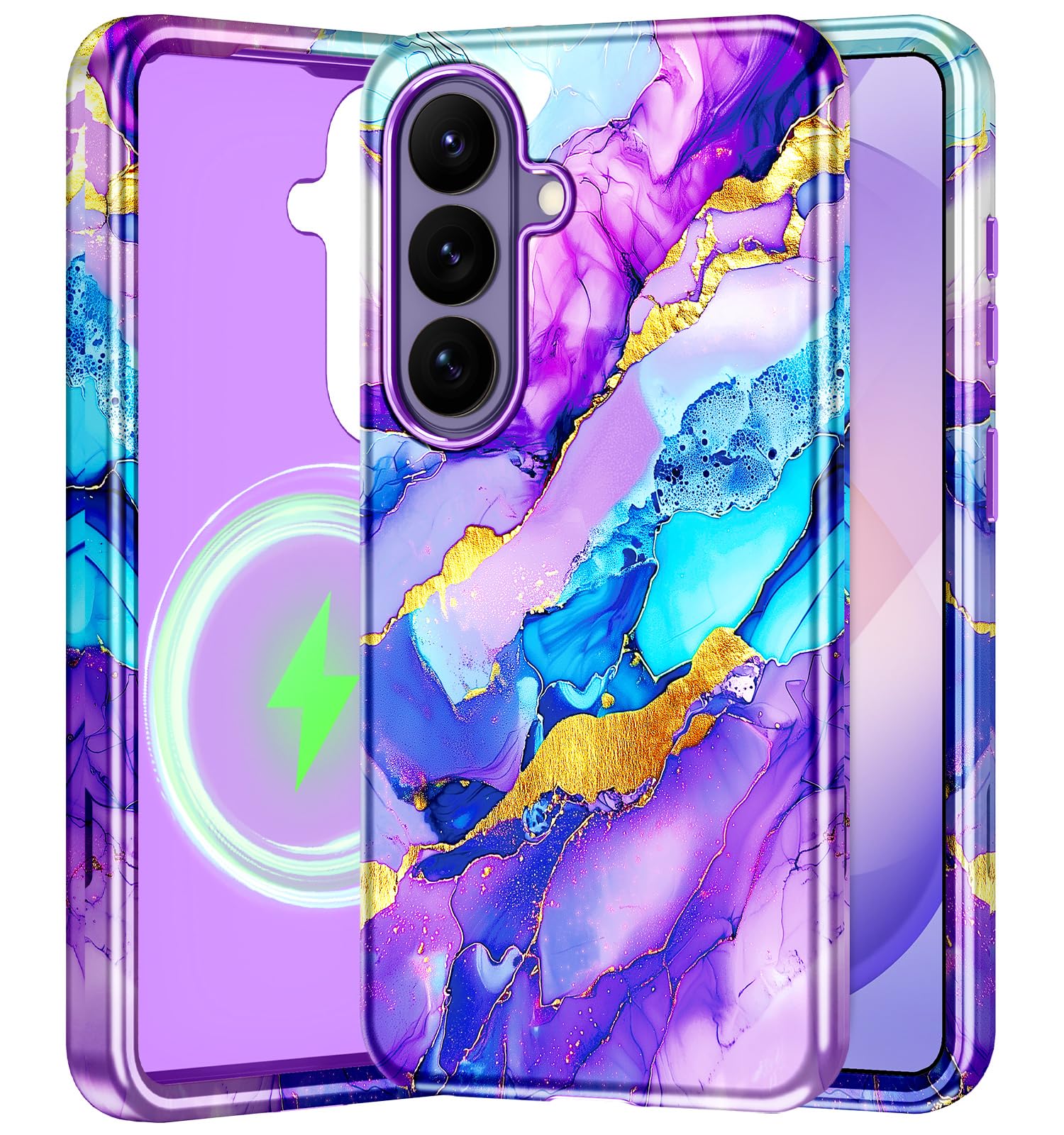 Btscase for Samsung Galaxy S26 Case, [Military Grade Drop Tested] Marble Pattern Design Slim Rugged Shockproof Women Girls Men P