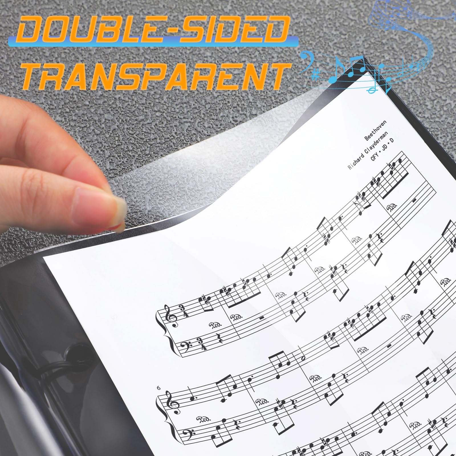 Feifeiya 2+20 Flip Folio Folder, Marching Band Music Flip Folder With 18 Windows Double Side 2 Holes Sheet Musical Page For Marc