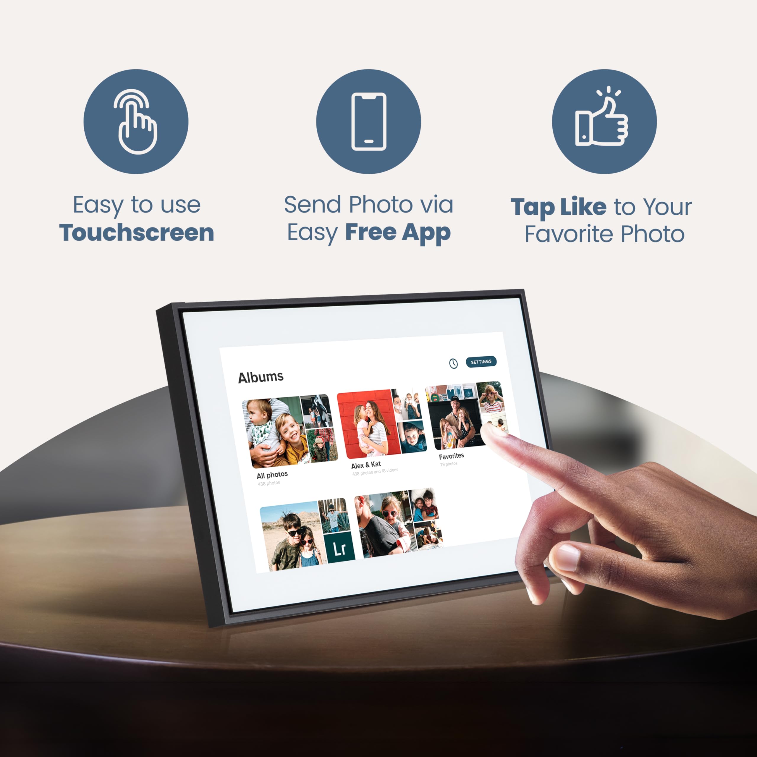 Loop Wi Fi Digital Picture Frame With Touch Screen, 10 Inch Display, The Only Frame To Offer Text Message Photos Direct To Frame