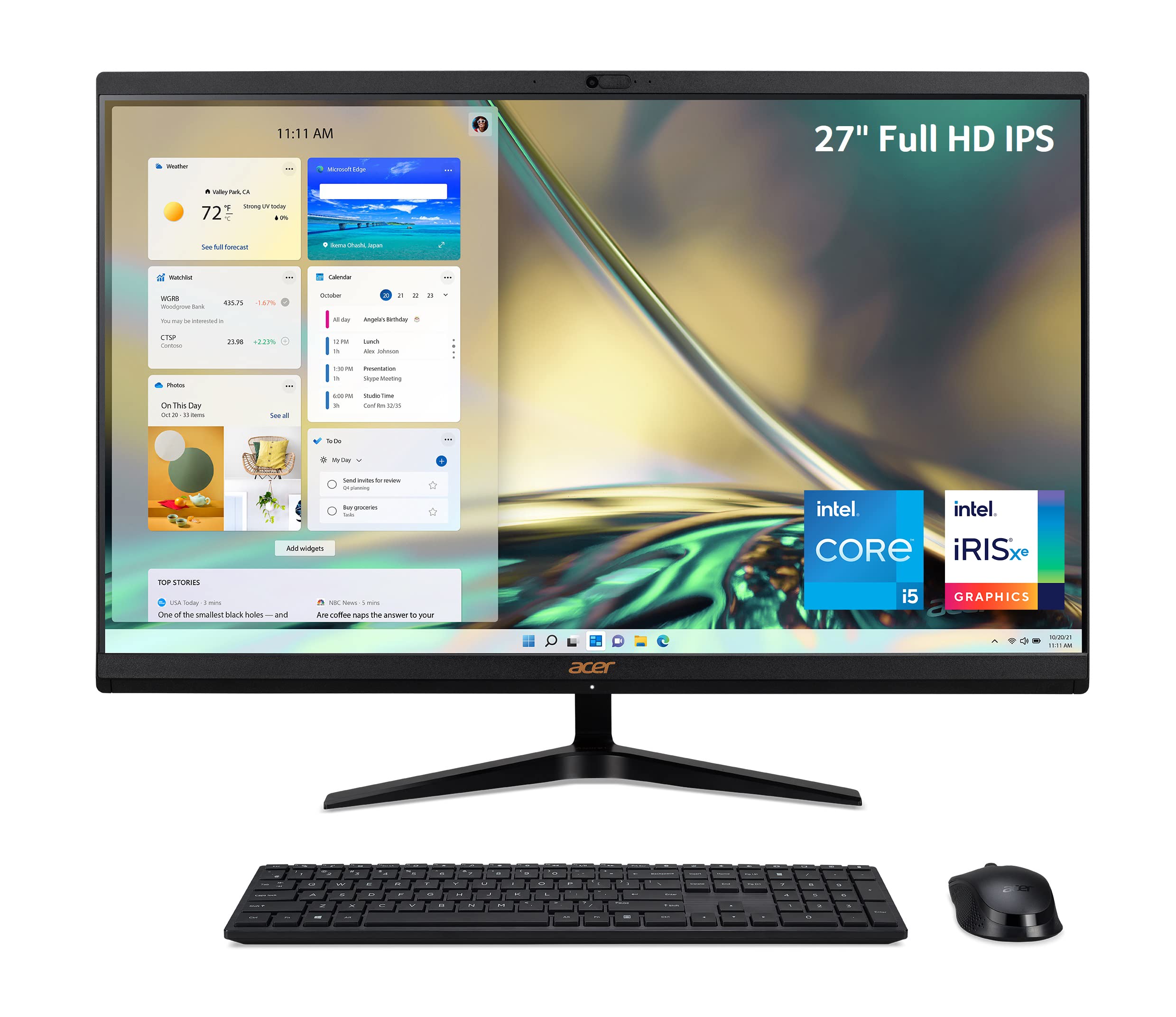 Acer Aspire C271700UA91 AIO Desktop | 27 Full HD IPS Display | 12th Gen Intel Core i51235U | Intel Iris Xe Graphics | 16GB D
