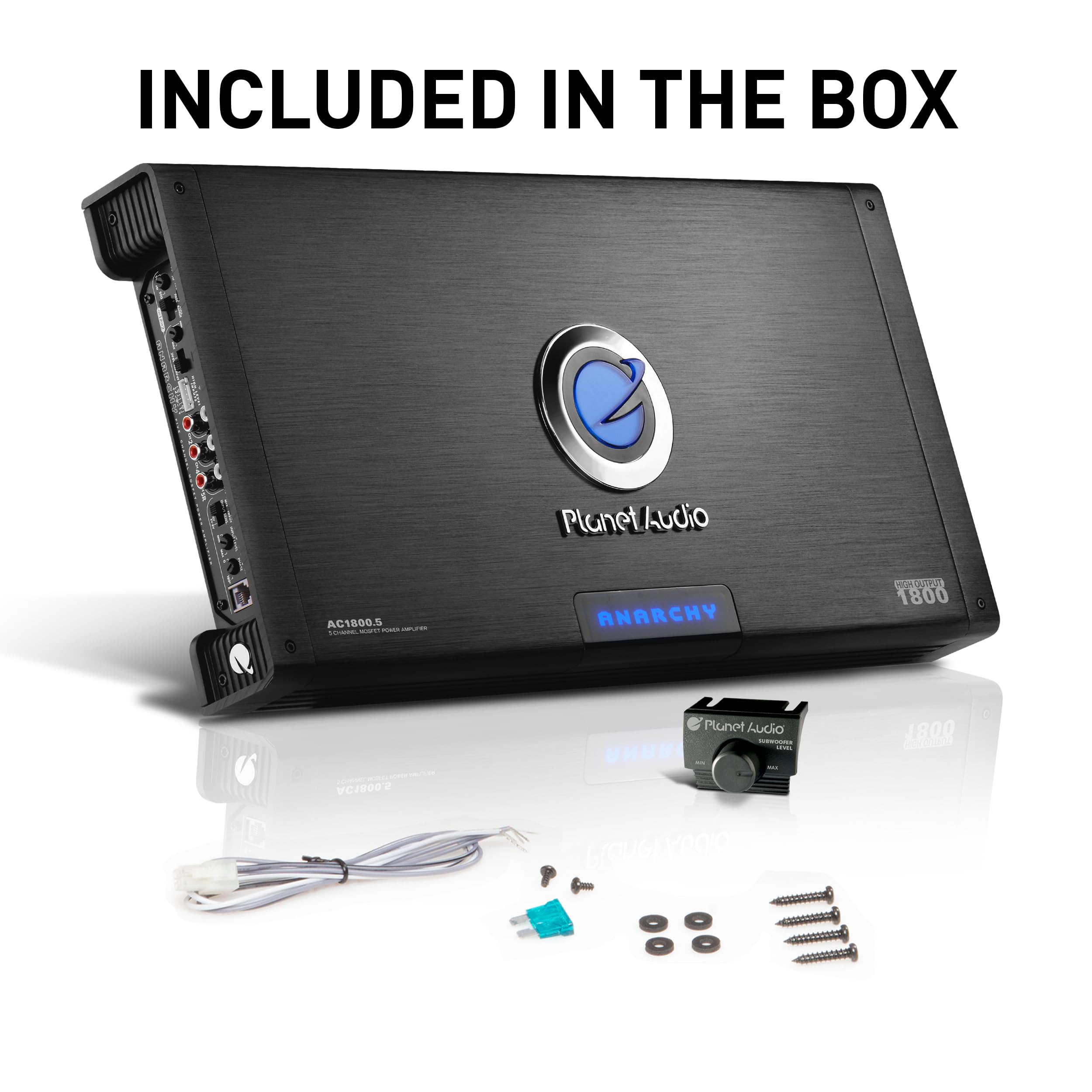 Planet Audio Ac1800.5 5 Channel Car Amplifier   1800 Watts, Full Range, Class A/B, 2 4 Ohm Stable, Mosfet Power Supply, Bridgeab