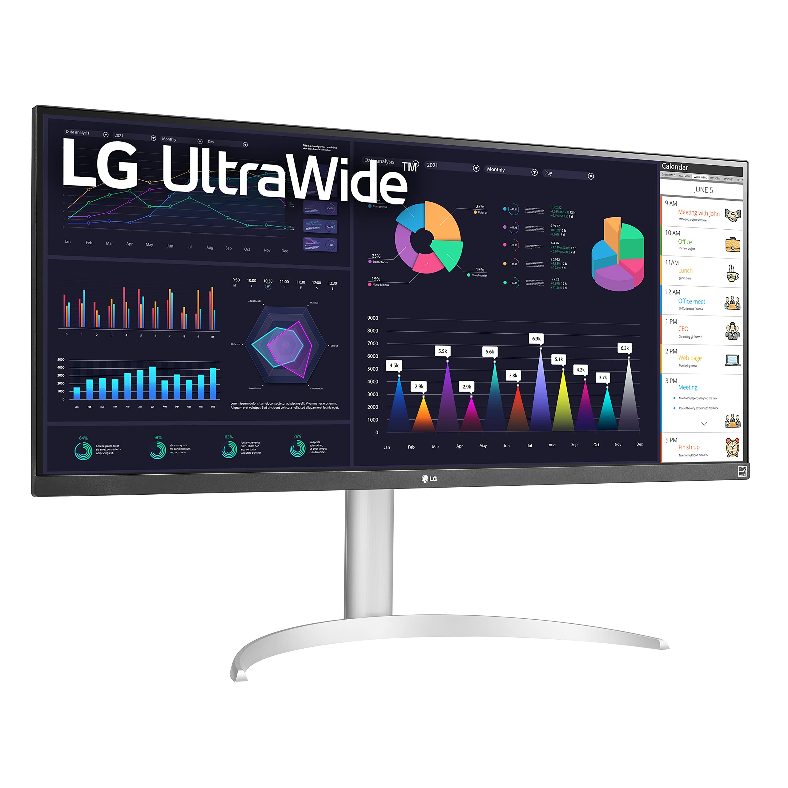 Lg 34Wq650 W 34 Inch 21:9 Ultrawide Full Hd (2560 X 1080) Ips Monitor, 100Hz Refresh Rate With Rgb 99 Color Gamut, Vesa Displayh