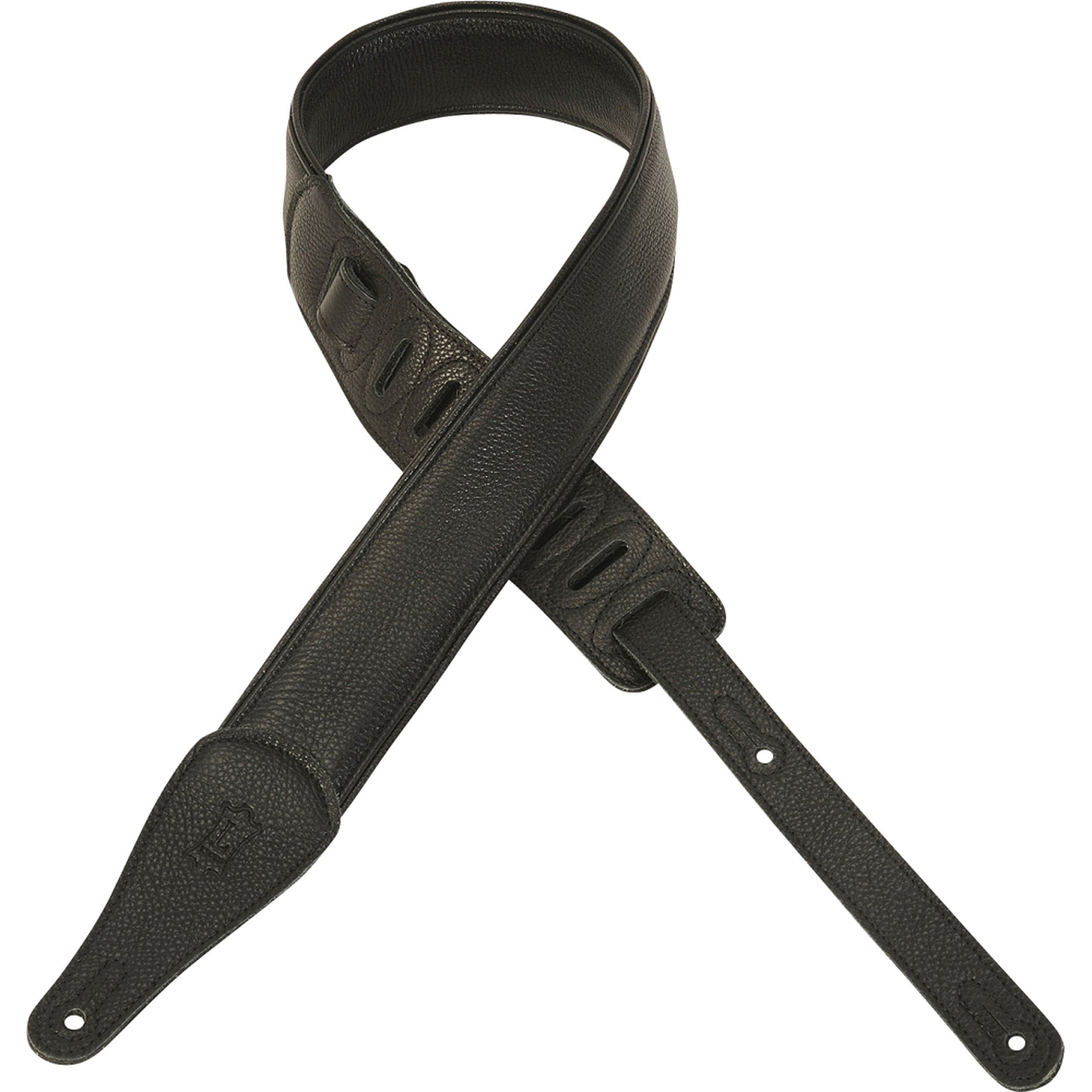 Levys Leathers M17CGBLK Garment Leather Guitar Strap, Black