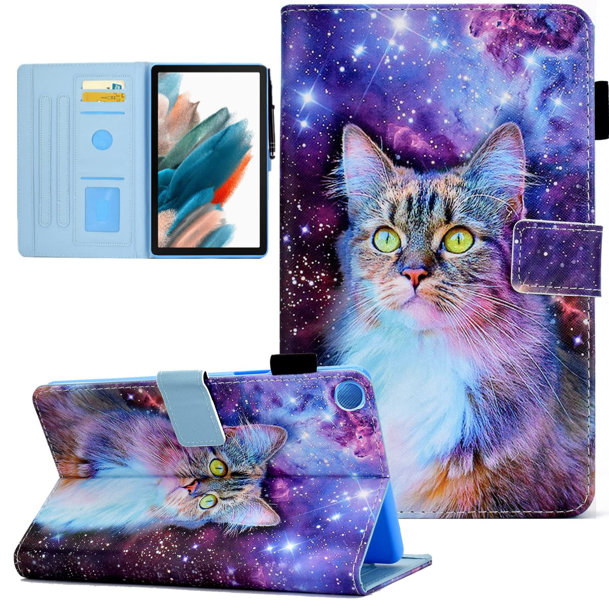 Kerom Case For Galaxy Tab A8 10.5 Inch 2022 (Model: Sm X200/X205/X207), Pu Leather Folio Stand Protective Cover With Auto Wake/S