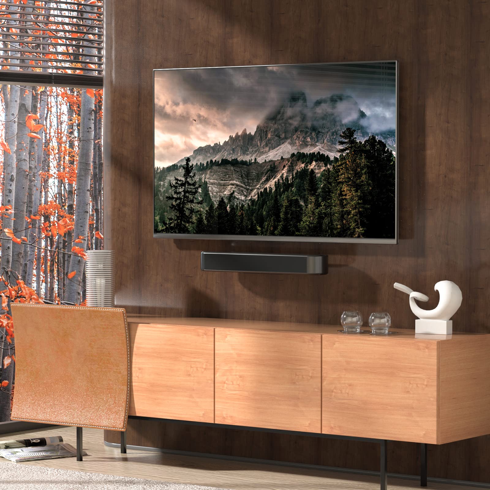 WALI Soundbar Mount for Sonos Beam Gen 1 & Gen 2, Wall Mount Bracket Compatibility for Sonos Beam Soundbar Mounting Under TV (SON002 B), Black