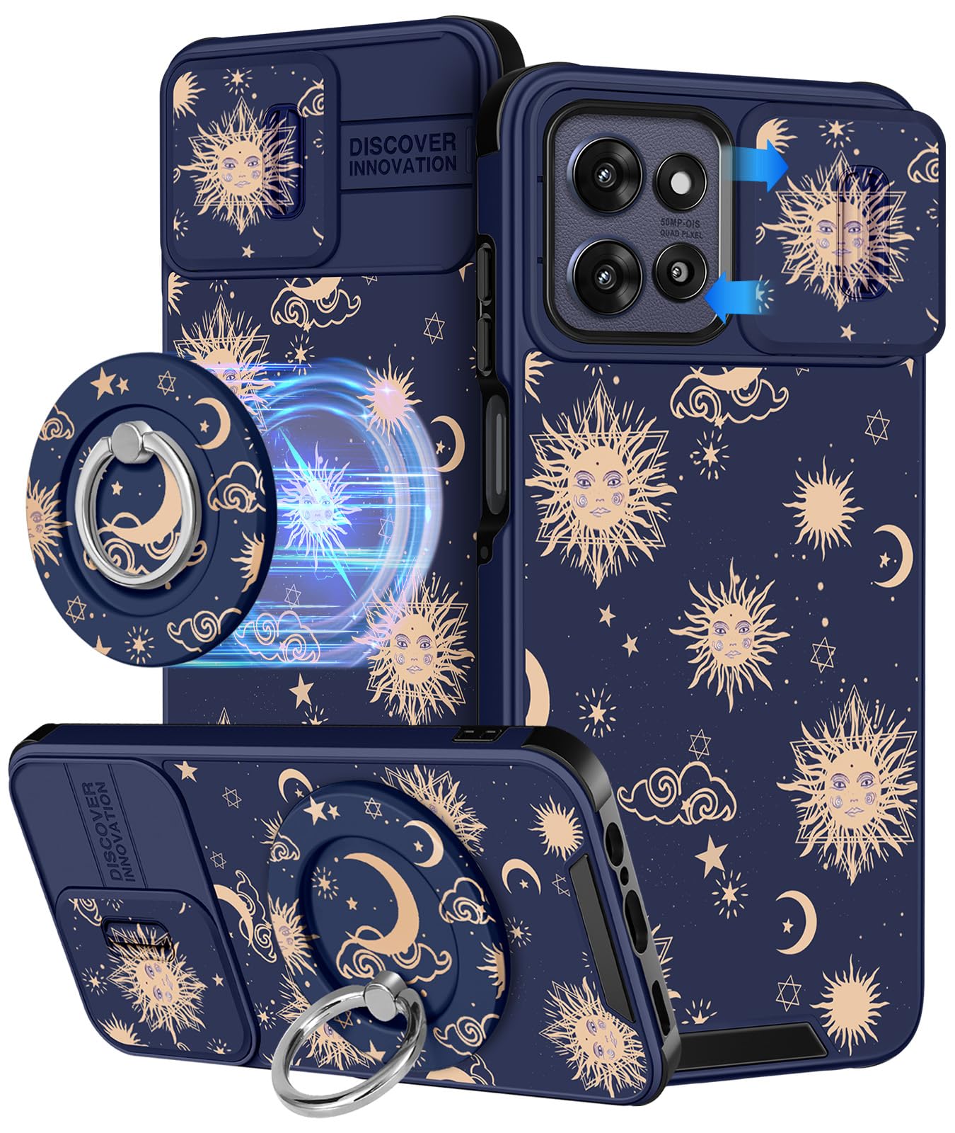 Buleens for Moto G Power 2026/Moto G Power 2025 Case - for Motorola Moto G Play 2025 Case Cute Design with Ring Stand & Camera C