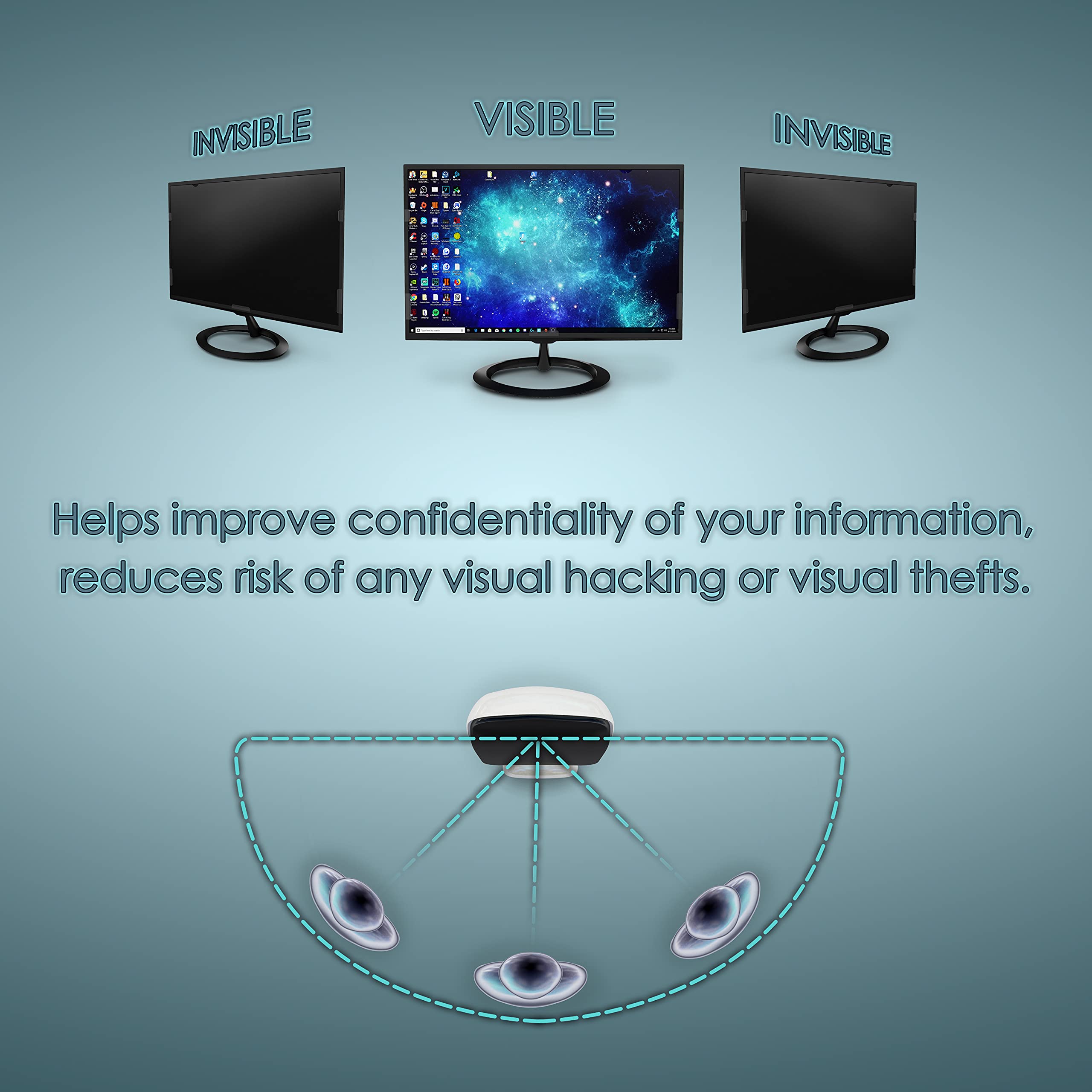 Privacy Screen Filter For 24 Inches Desktop Computer Widescreen Monitor With Aspect Ratio 16:09. Anti Glare And Anti Blue Light,