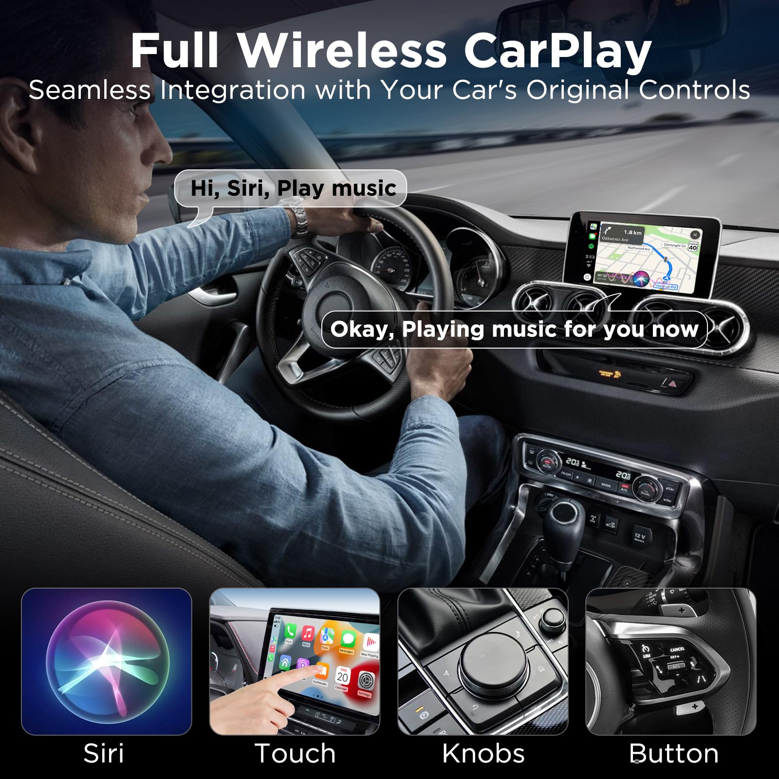 Itidu Wireless Carplay Adapter, 2023 Style For Apple Oem Wired Carplay, Convent Wired To Wireless Carplay Dongle For Car With Us