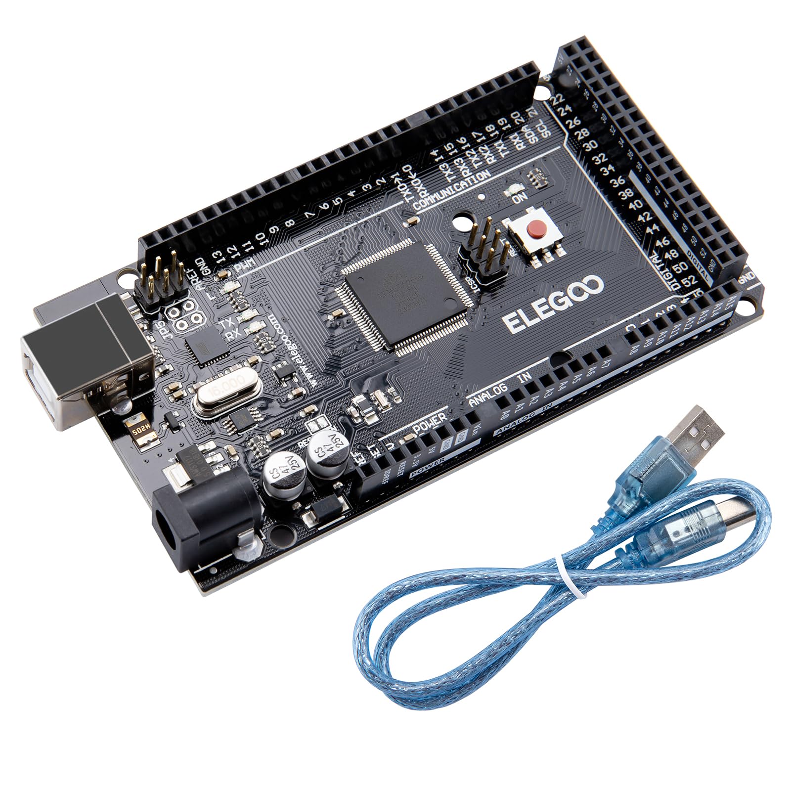 Elegoo Mega R3 Board Atmega 2560 + Usb Cable Compatible With Arduino Ide Projects Rohs Compliant