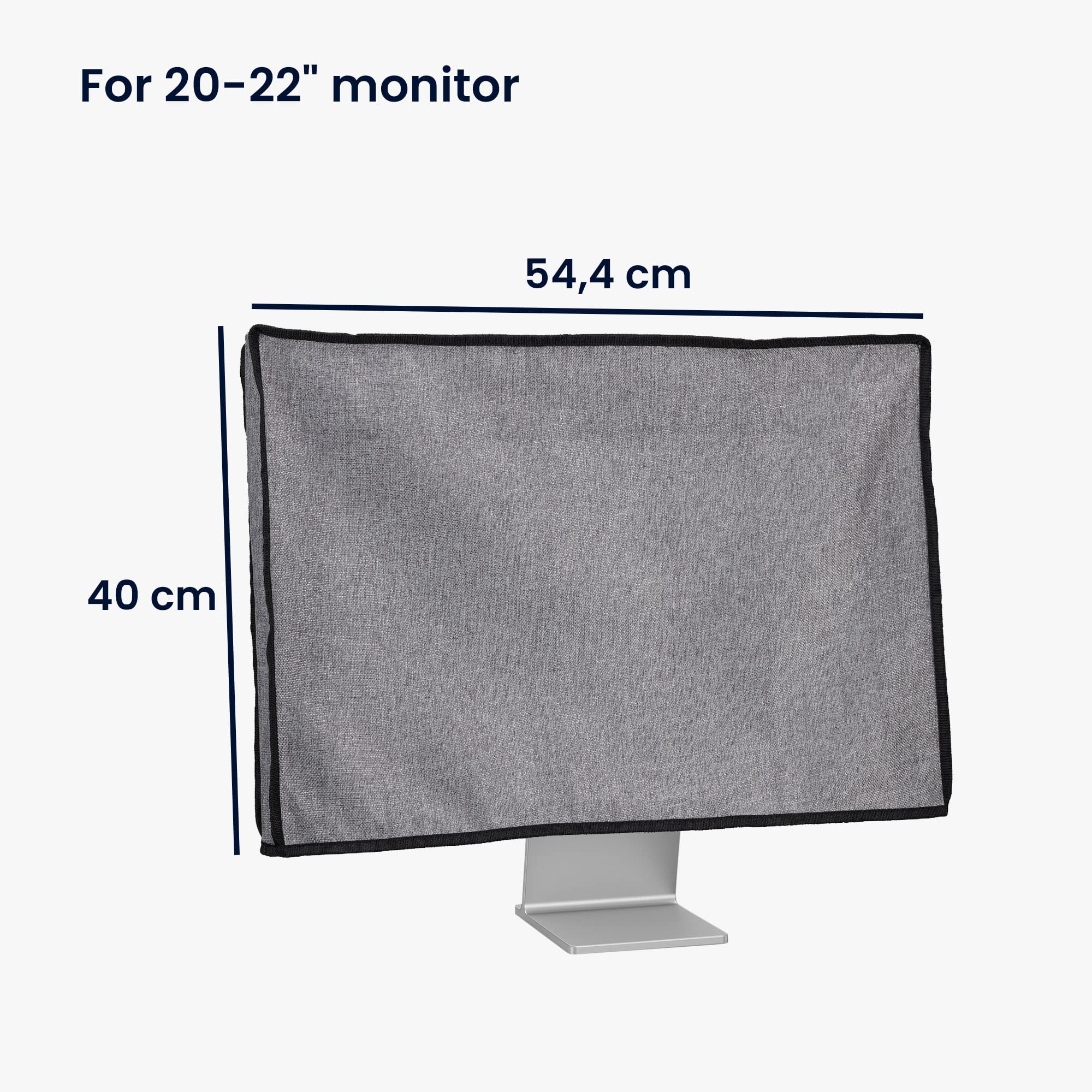 Kwmobile Dust Cover For 20 22'' Monitor   Linen Monitor Display Protector   Protect Your Computer Screen   Dark Grey