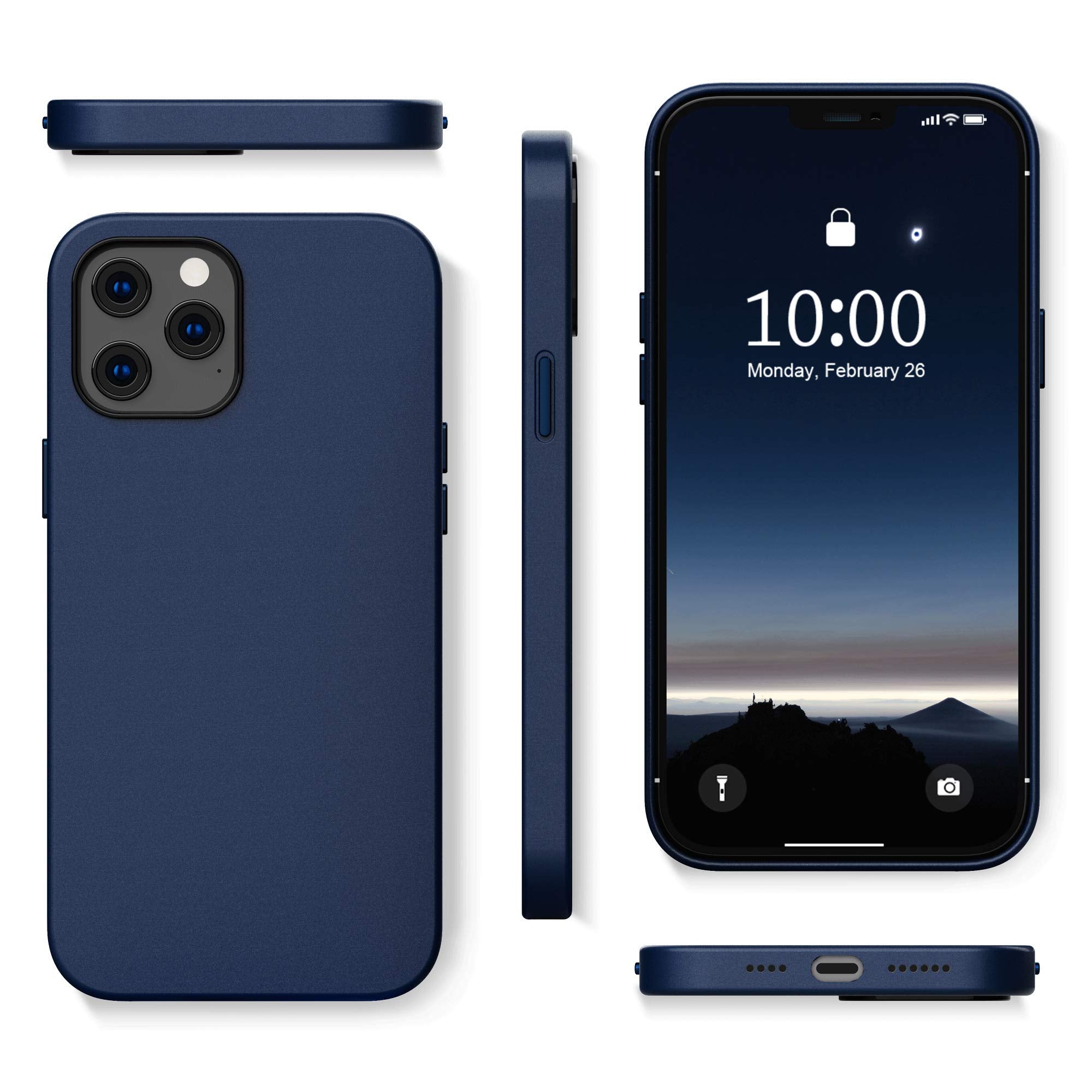 Surphy Faux Leather Case Compatible With Iphone 12 Pro Max Case 6.7 Inch, Premium Faux Leather Case Cover (With Metallic Buttons