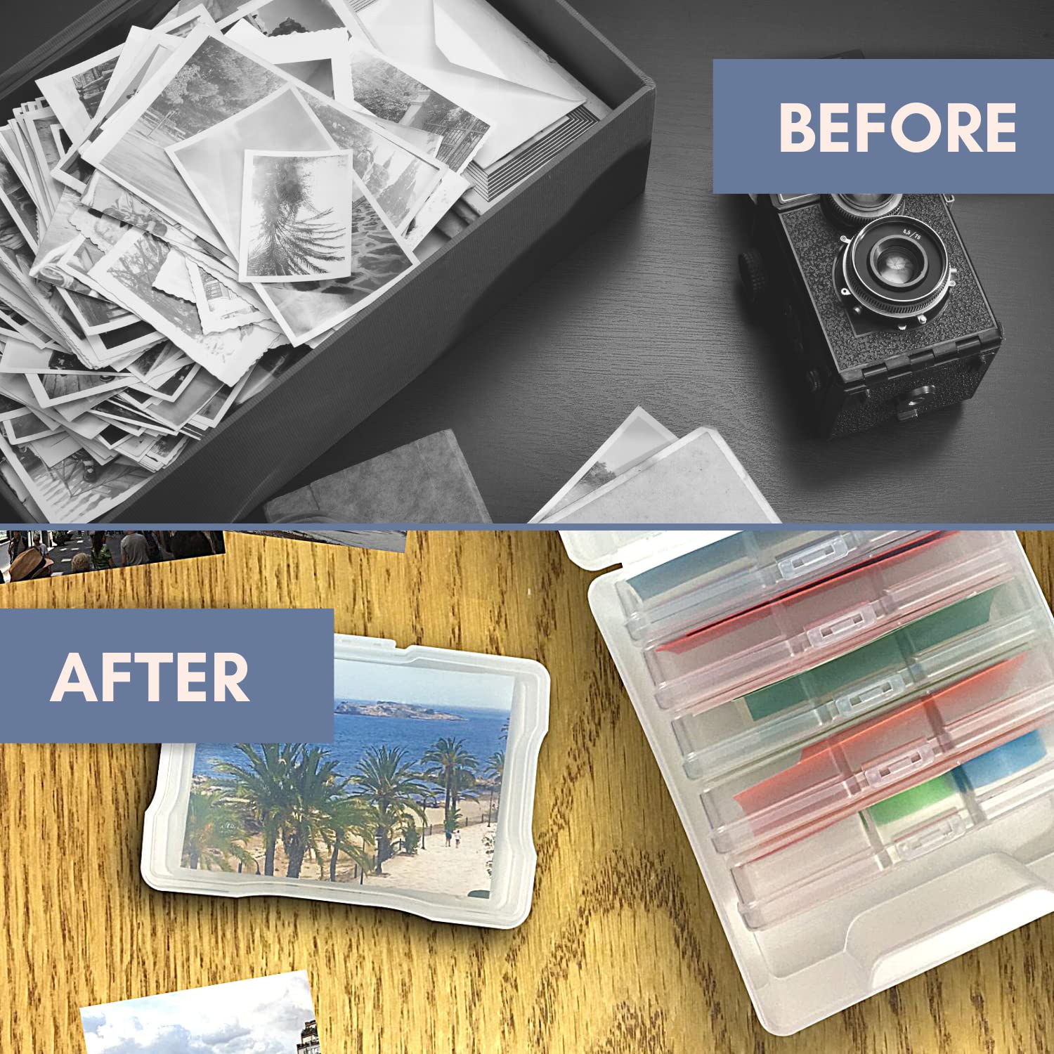 Photo Storage Box With 4   X6    Inner Photo Organizer Cases   6 Protective Inner Photos Storage Containers To Protect From Dust